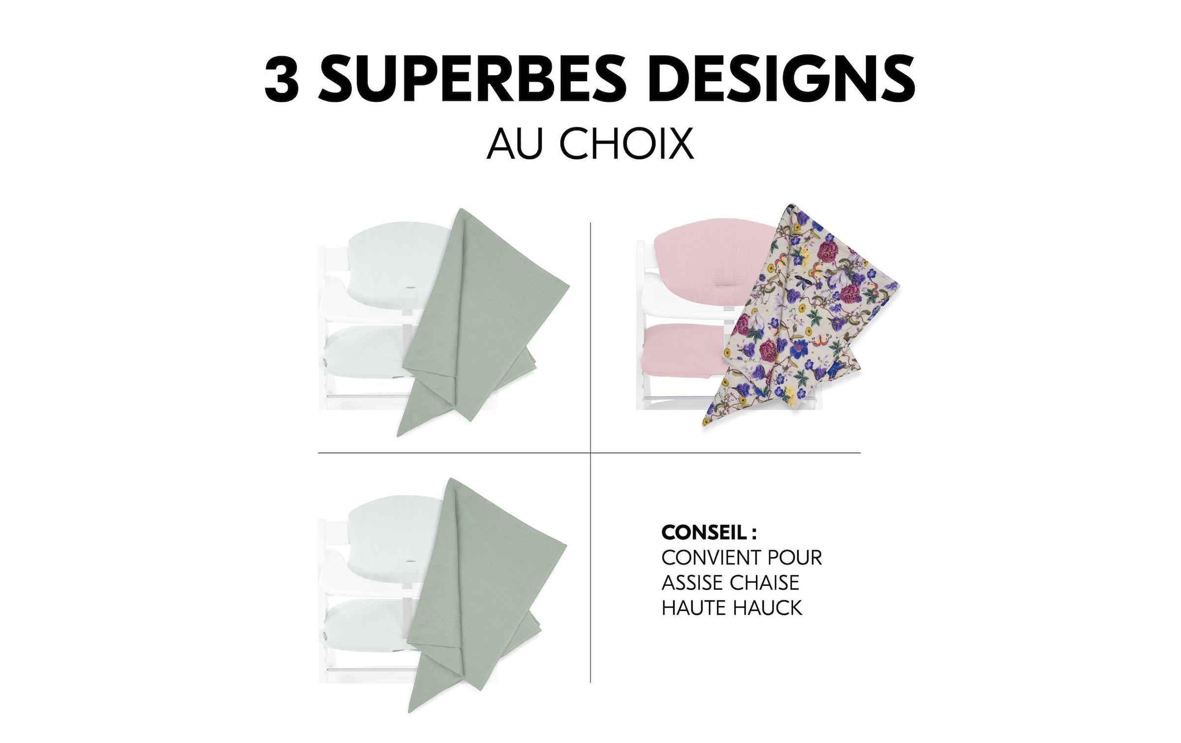 Hauck Doudou »Cuddle N Clean 3Set Sage-Beige-Floral« 3 tlg.