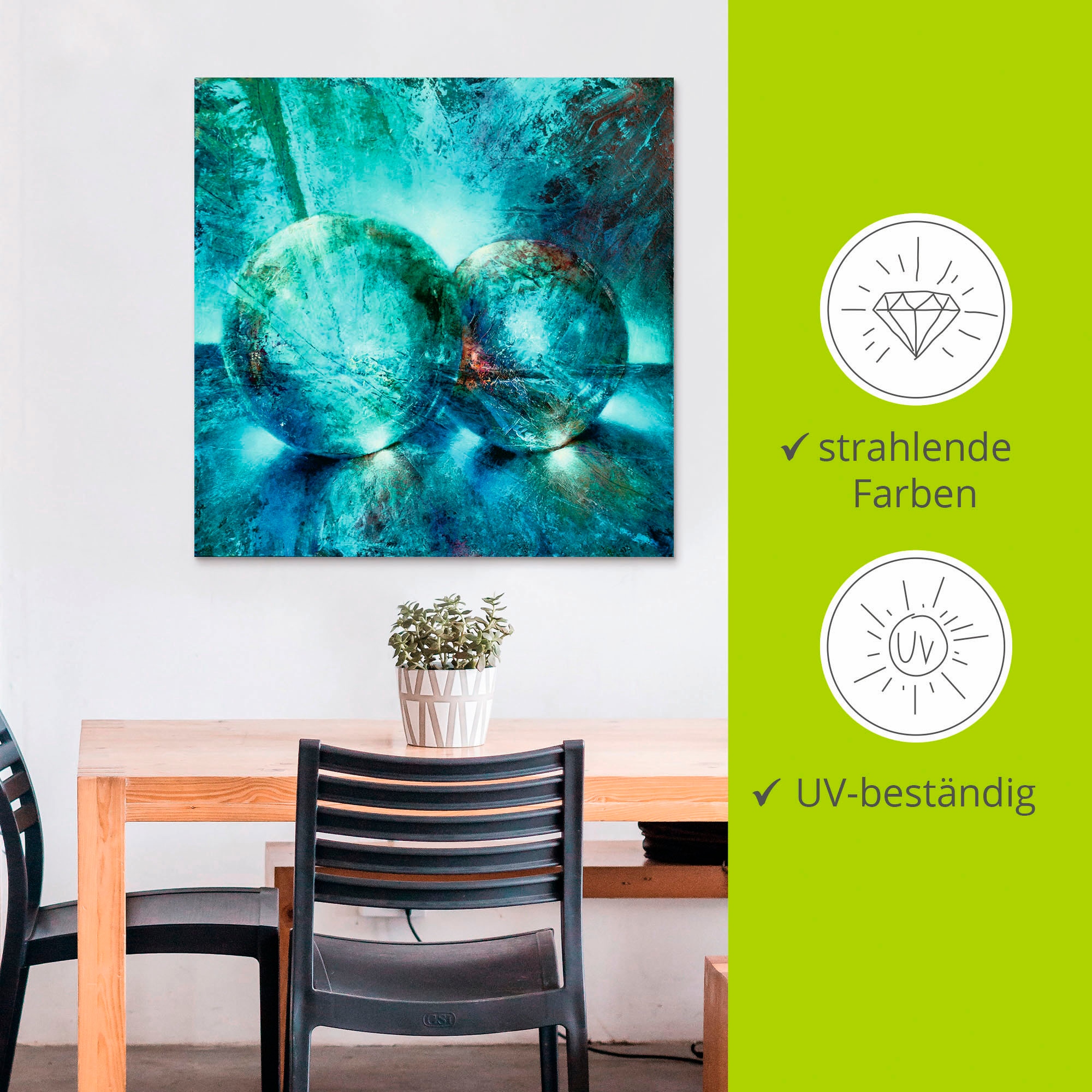 Artland Wandbild »Zwei blaue Murmeln_«, Muster, (1 St.), als Alubild, Outdoorbild, Leinwandbild, Poster in verschied. Grössen