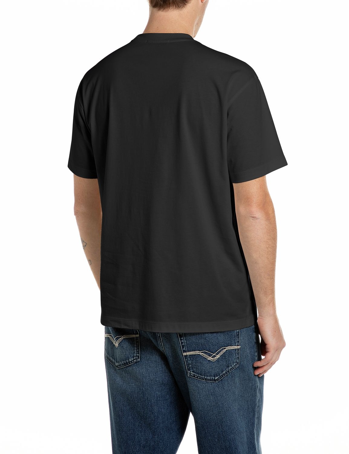 Replay T-Shirt mit Frontprint, reine Baumwolle