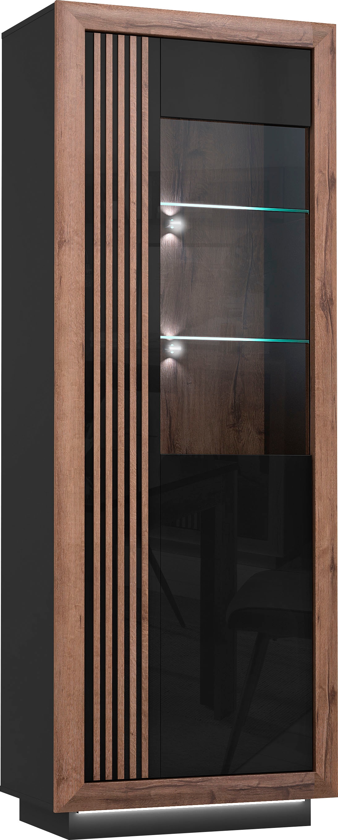 FORTE Vitrine »Savona« Höhe 197 cm, inkl. Sockelbeleuchtung