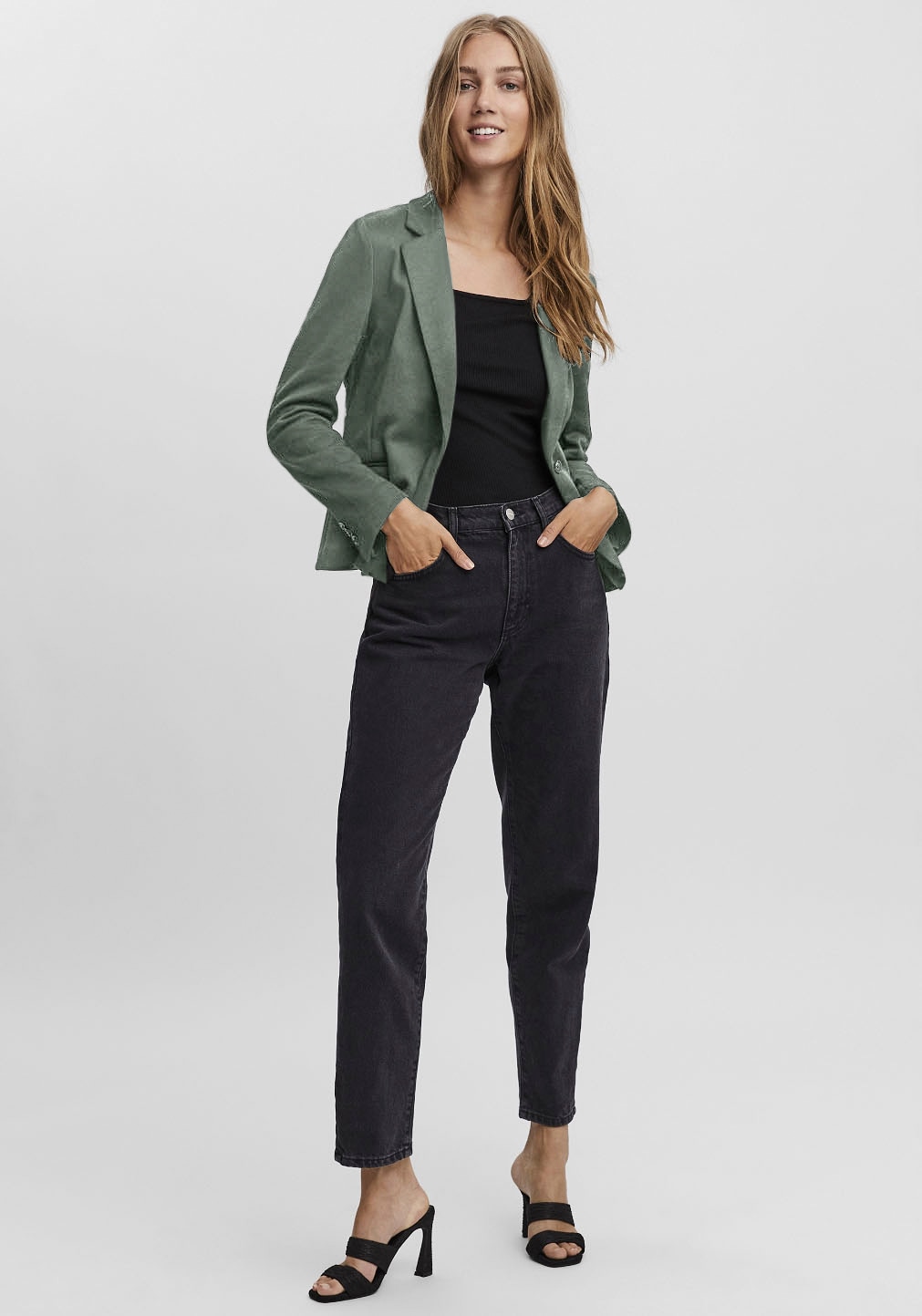 Vero Moda Blazer en jersey »VMJULIANE, figurbetonter Schnitt, 1-Knopf Verschluss« ungefüttert