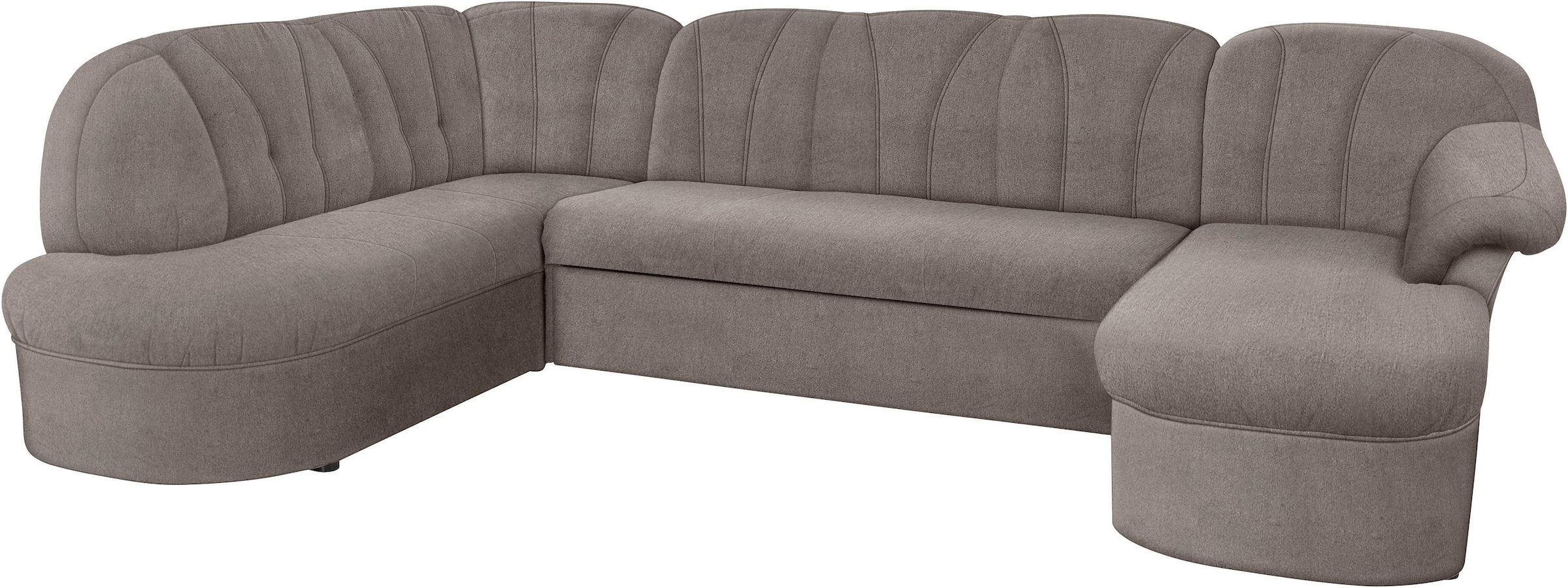 DOMO collection Wohnlandschaft »Pegnitz, zeitlos und modern, mit attraktiver Rückensteppung, U-Form«, wahlweise mit Bettfunktion