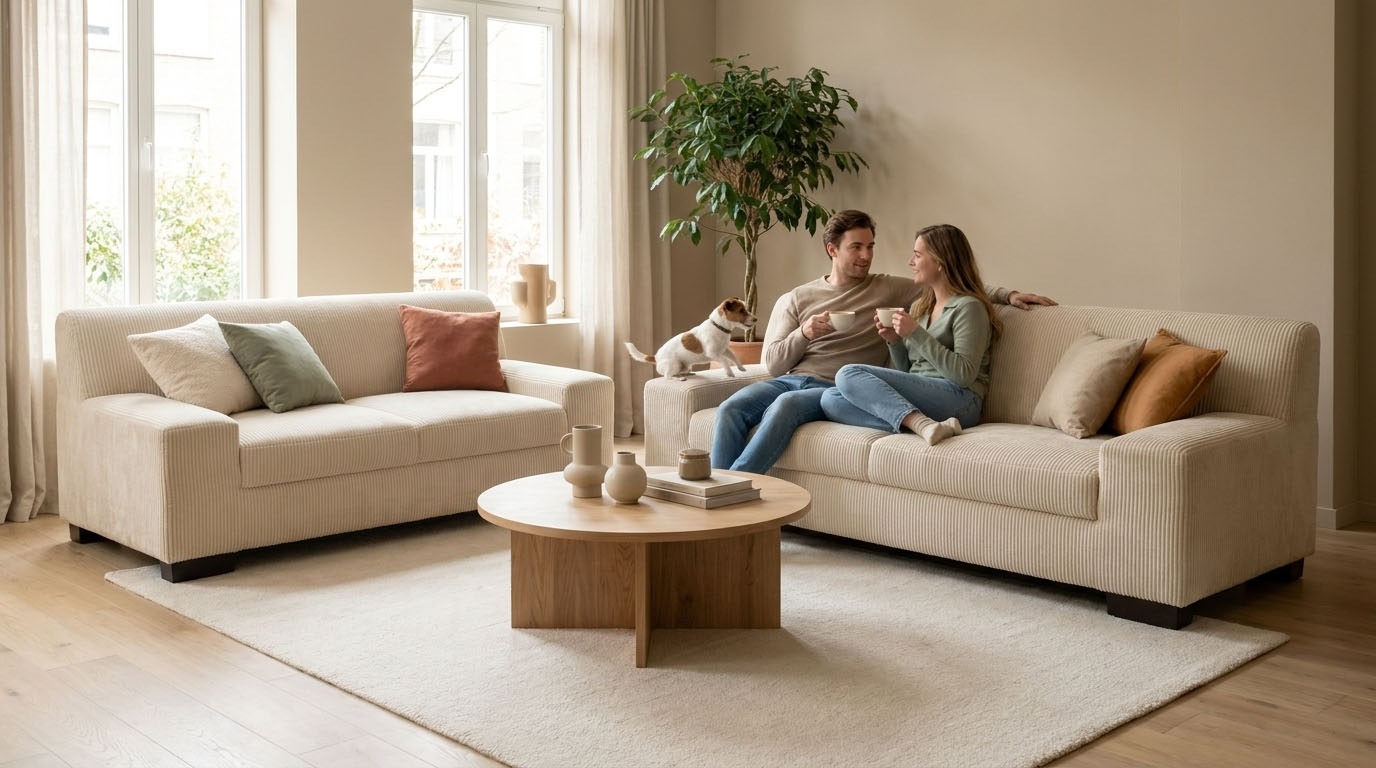 Image of GOODproduct Polstergarnitur "Faxxe aus 2-Sitzer und 3-Sitzer" Set, 2 tlg. aus haustierfreundlichem Pet Friendly Cord