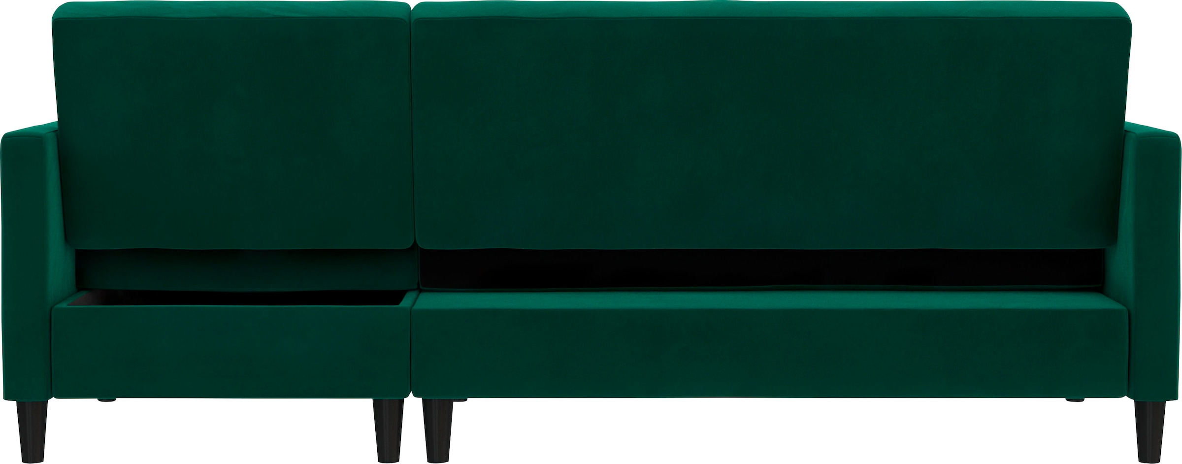 Dorel Home Ecksofa mit Schlafffunktion, Recamiere mit Stauraum beidseitig montierbar, Rückenlehne 2-teilig und 3-fach verstellbar