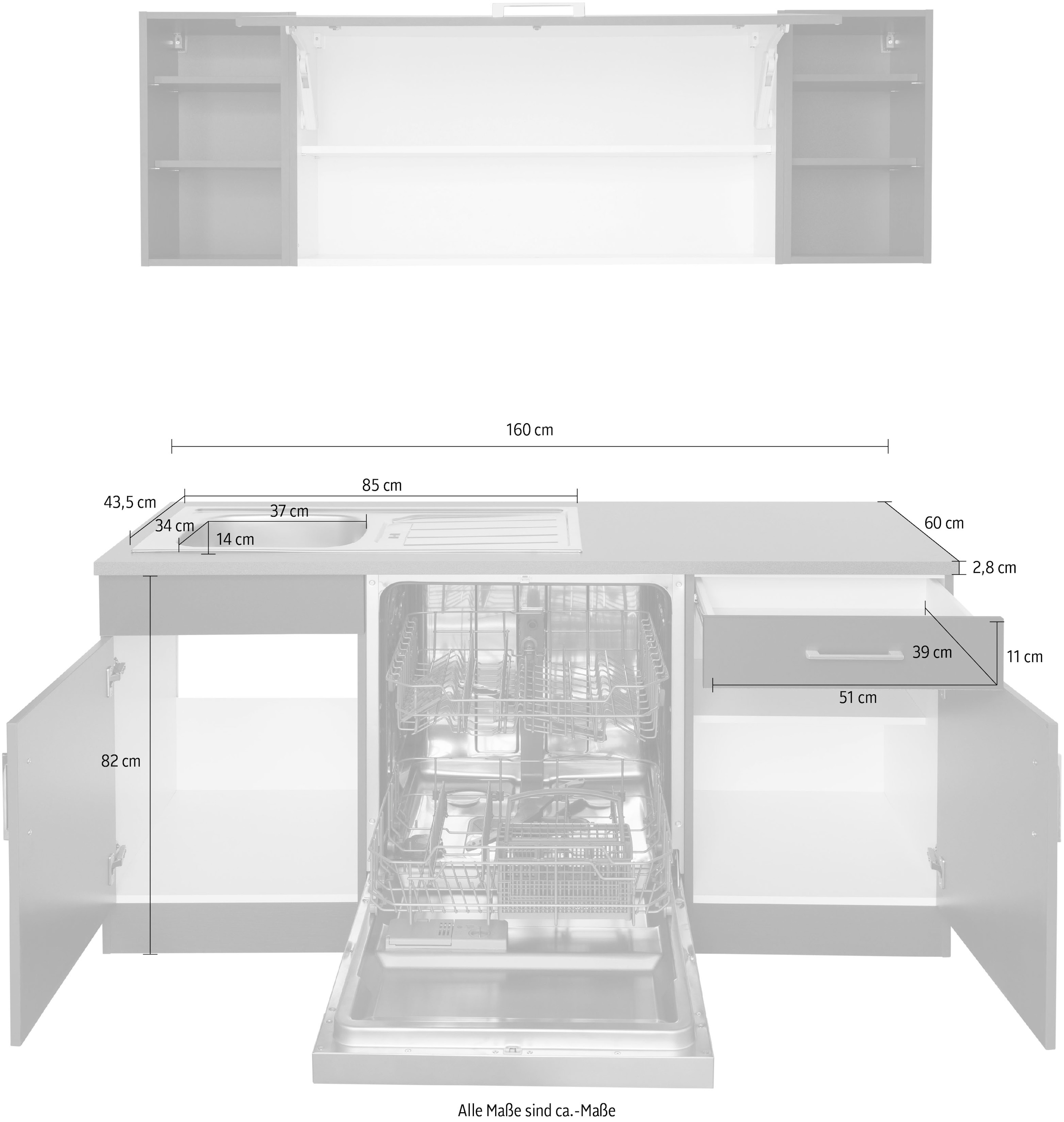 KOCHSTATION Küchenzeile »KS-Paris – Küchen mit einzigartigen Fotomotiven auf den Fronten« Stellbreite 220/220 cm, wahlweise mit E-Geräten, mit Motivdruck