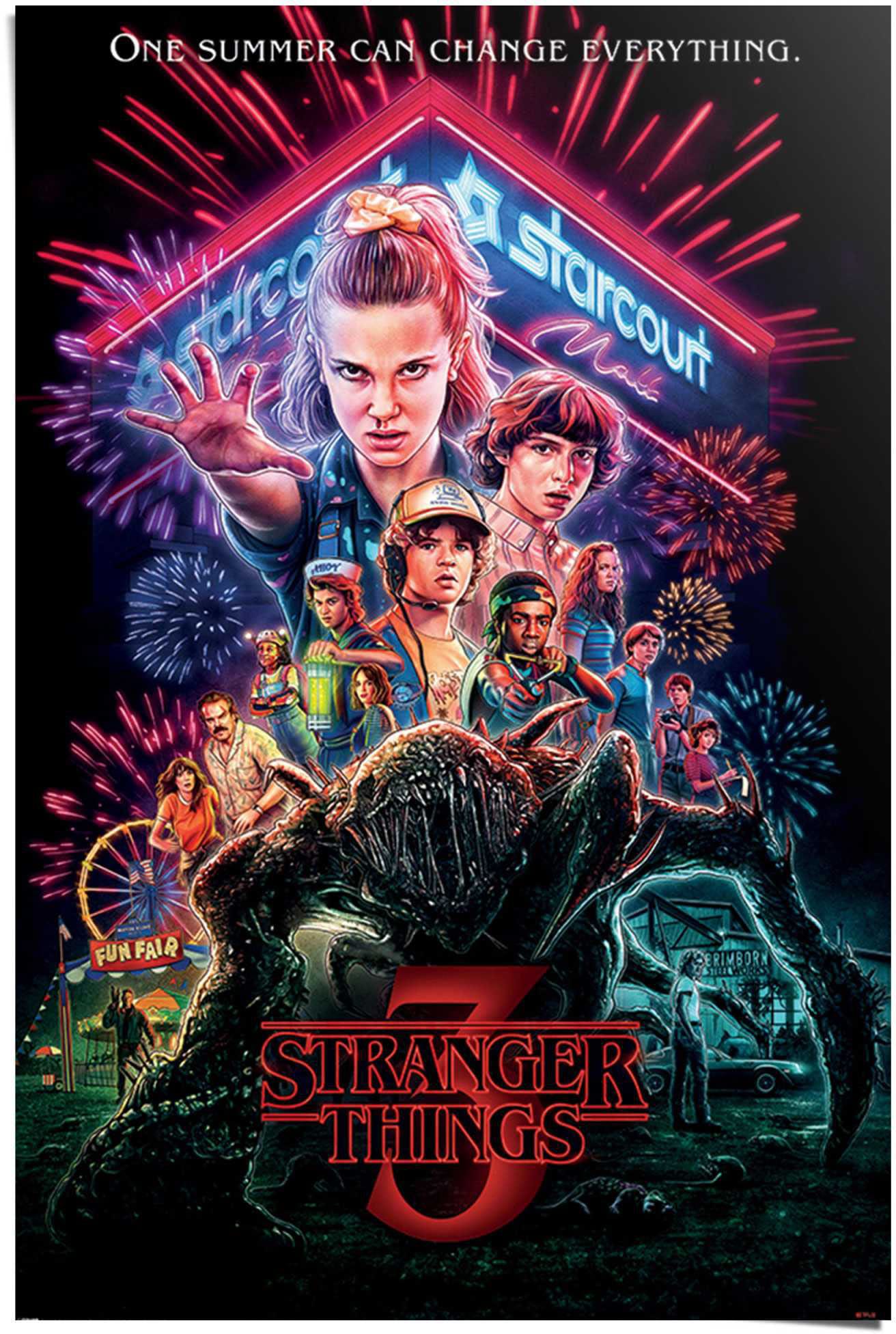Poster »Poster Stranger Things Summer of 85 - Netflix - Mike - Eleven«, Serien, (1 St.)