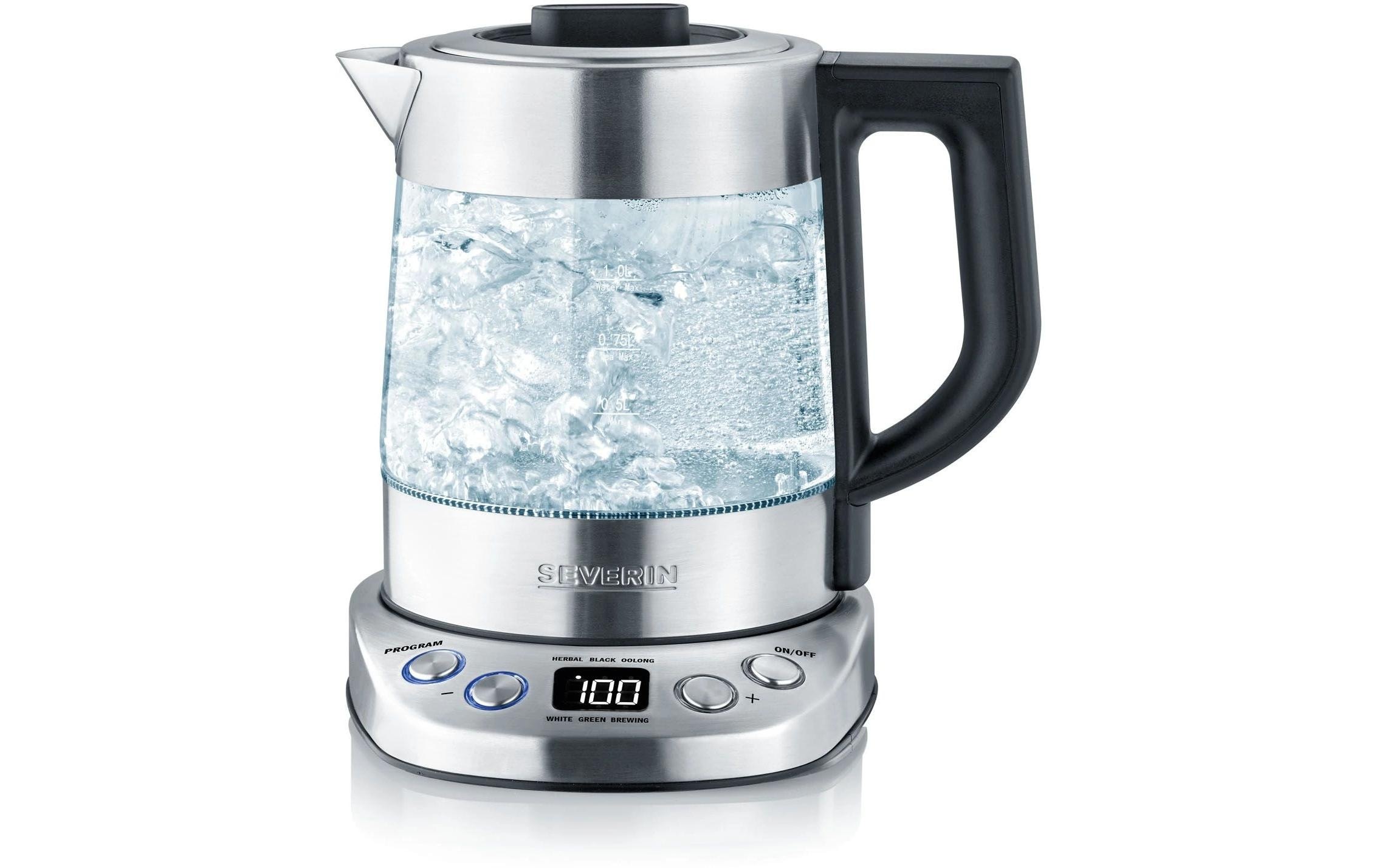 Image of Severin Wasserkocher "Delux Mini WK 3473 1 l, Silber/Transparent" 1 l 2200 W