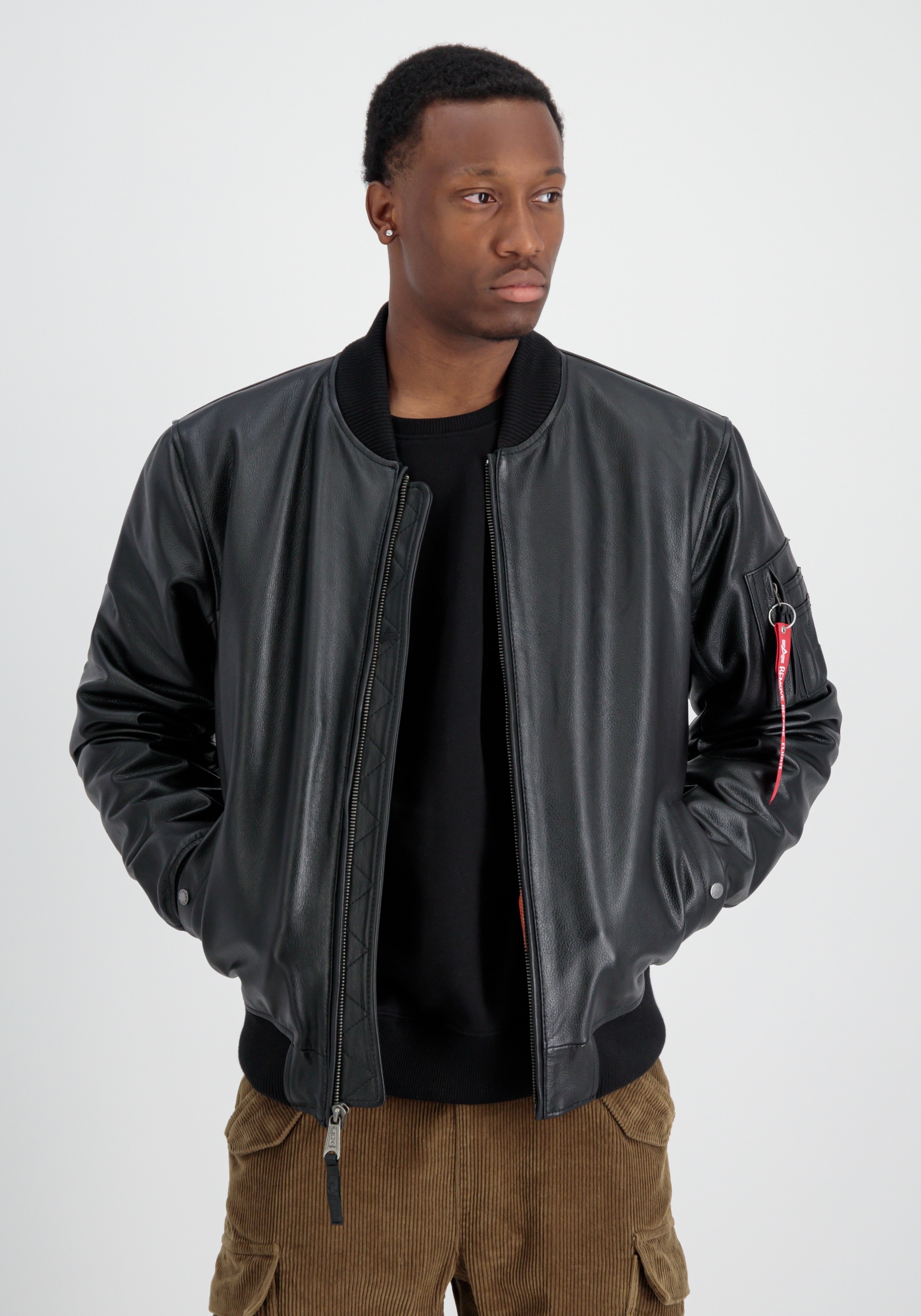 Alpha Industries Lederjacke »Alpha Industries Men - Leather & Vegan Jackets MA-1 Leather LF«