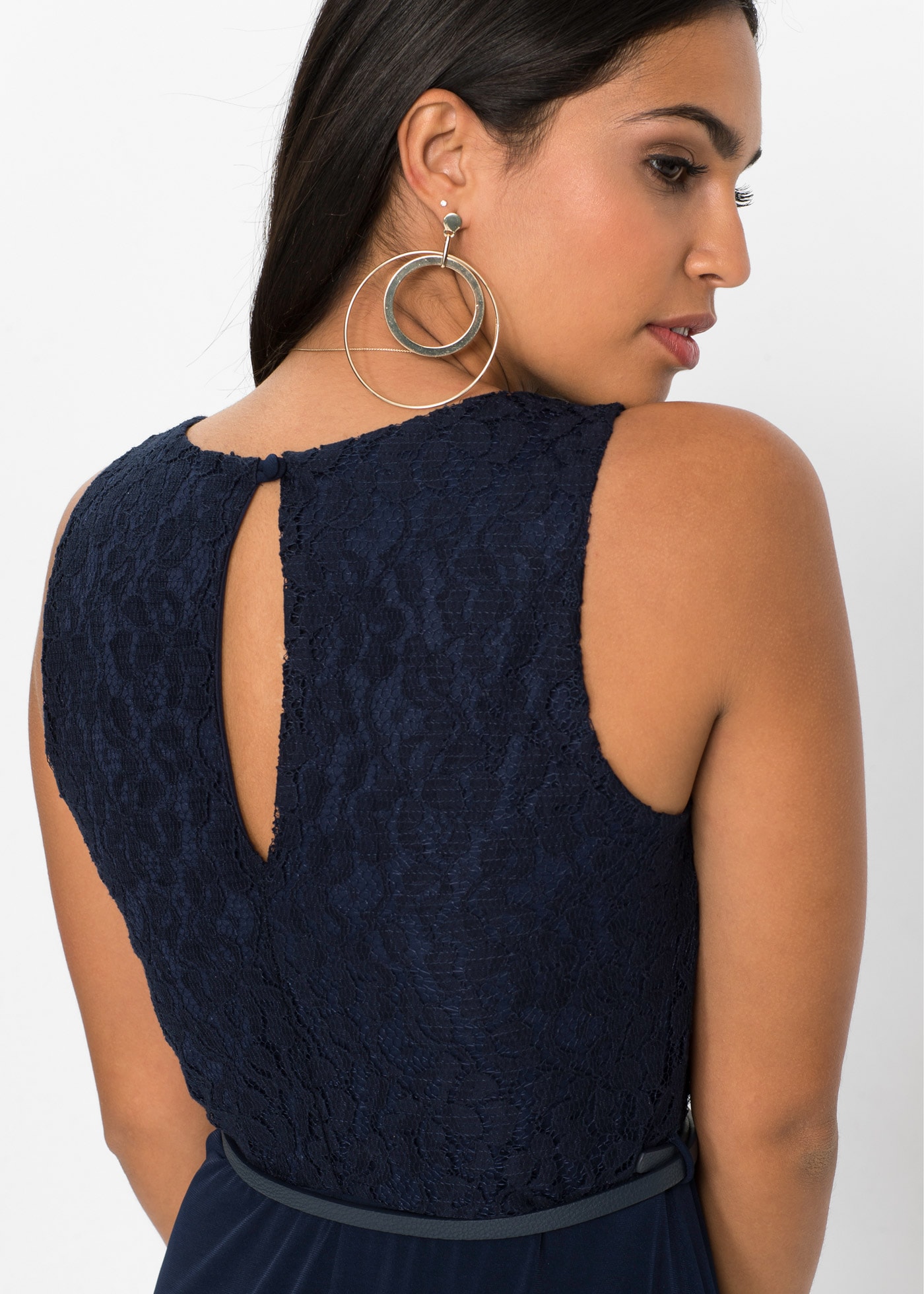 bonprix 2-in-1-Kleid »Abend-Maxikleid mit Gürtel (2-tlg.Set)« Set, 2,  für vielseitige Anlässe, Abend-Maxikleid, aus Polyester und Elasthan