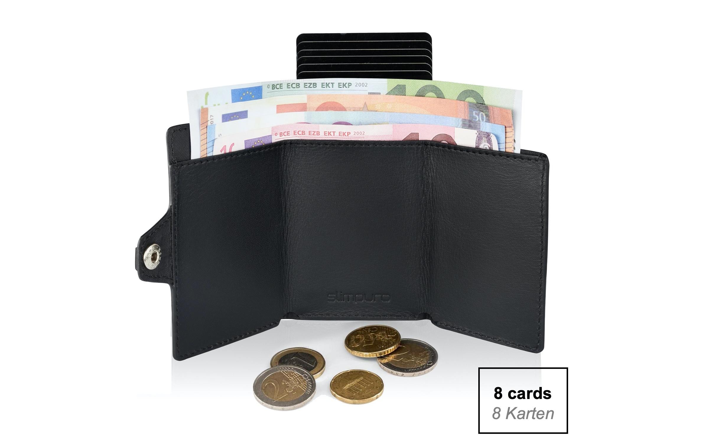   Geldbörse »ZNAP Slim Wallet Glattleder Black, 8er«