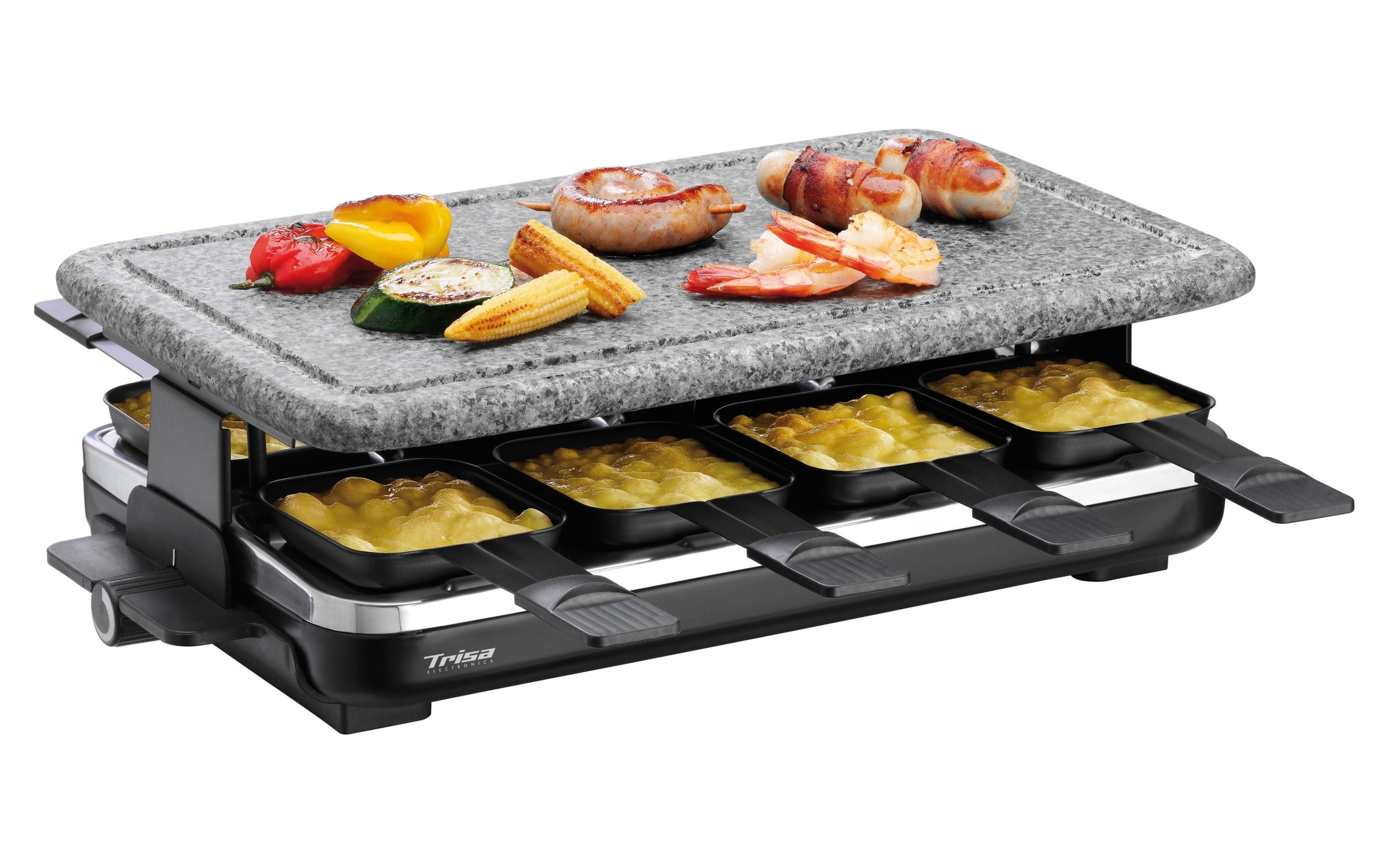 Image of Trisa Raclette "Hot Stone" 8 Stk. Raclettepfännchen 1.500 W