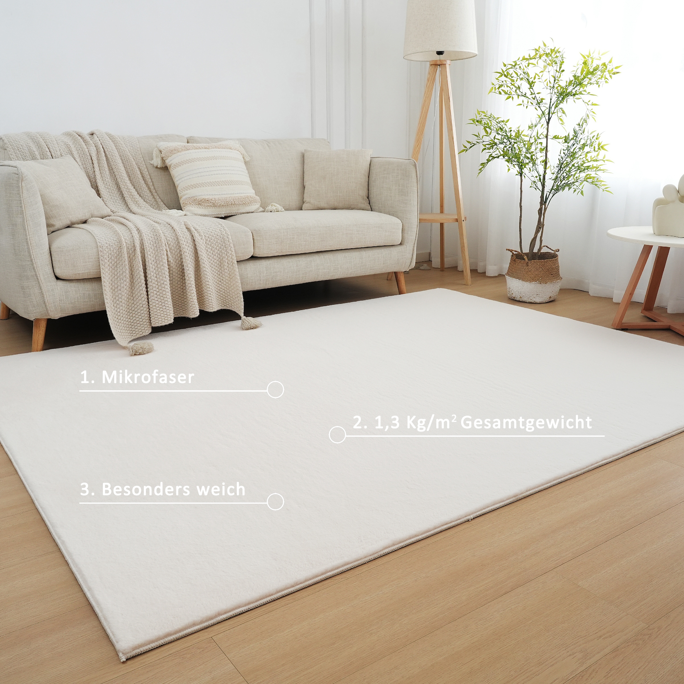 Leonique Fellteppich »Balu«, rechteckig, 20 mm Höhe, Kunstfell in Kaninchenfell Haptik, fussbodenheizungsgeeignet, pflegeleicht, ideale Teppiche für Wohnzimmer, Schlafzimmer, Esszimmer, Arbeitszimmer