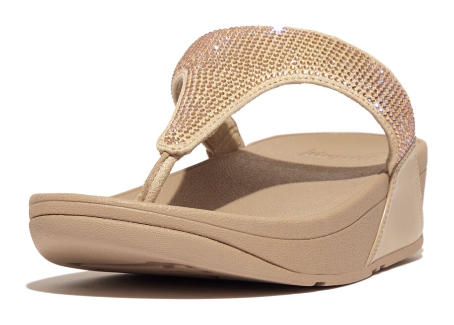 Dianette »LULU CRYSTAL EMBELLISHED TOE-POST SANDALS - HOTFIX«, Keilabsatz,...