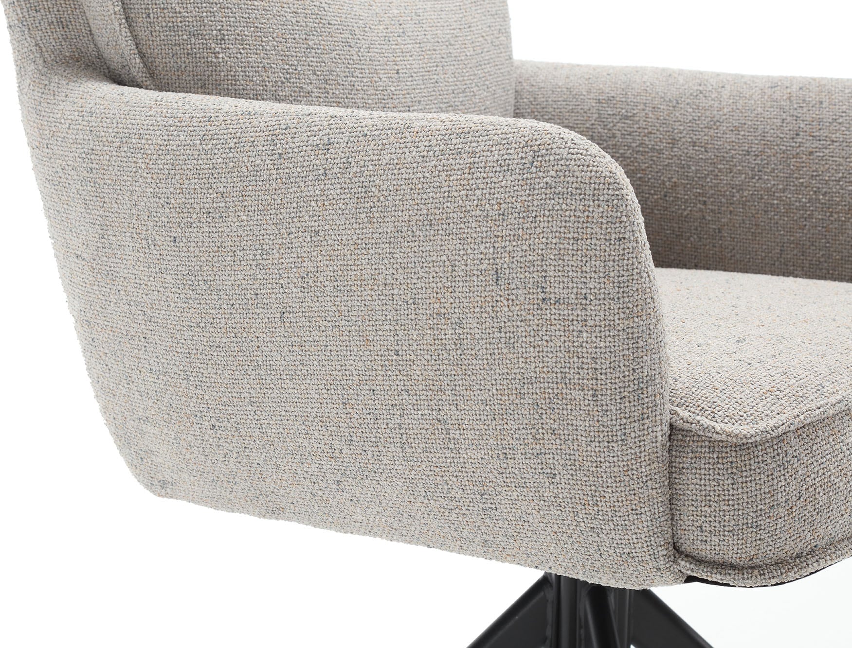 SalesFever Esszimmerstuhl »Austin - Armlehnstuhl mit hochwertiger Taschenfederkern-Polsterung« () 1 Stk.Esszimmersessel: 360° Drehfunktion mit stilvollem Metallfuss