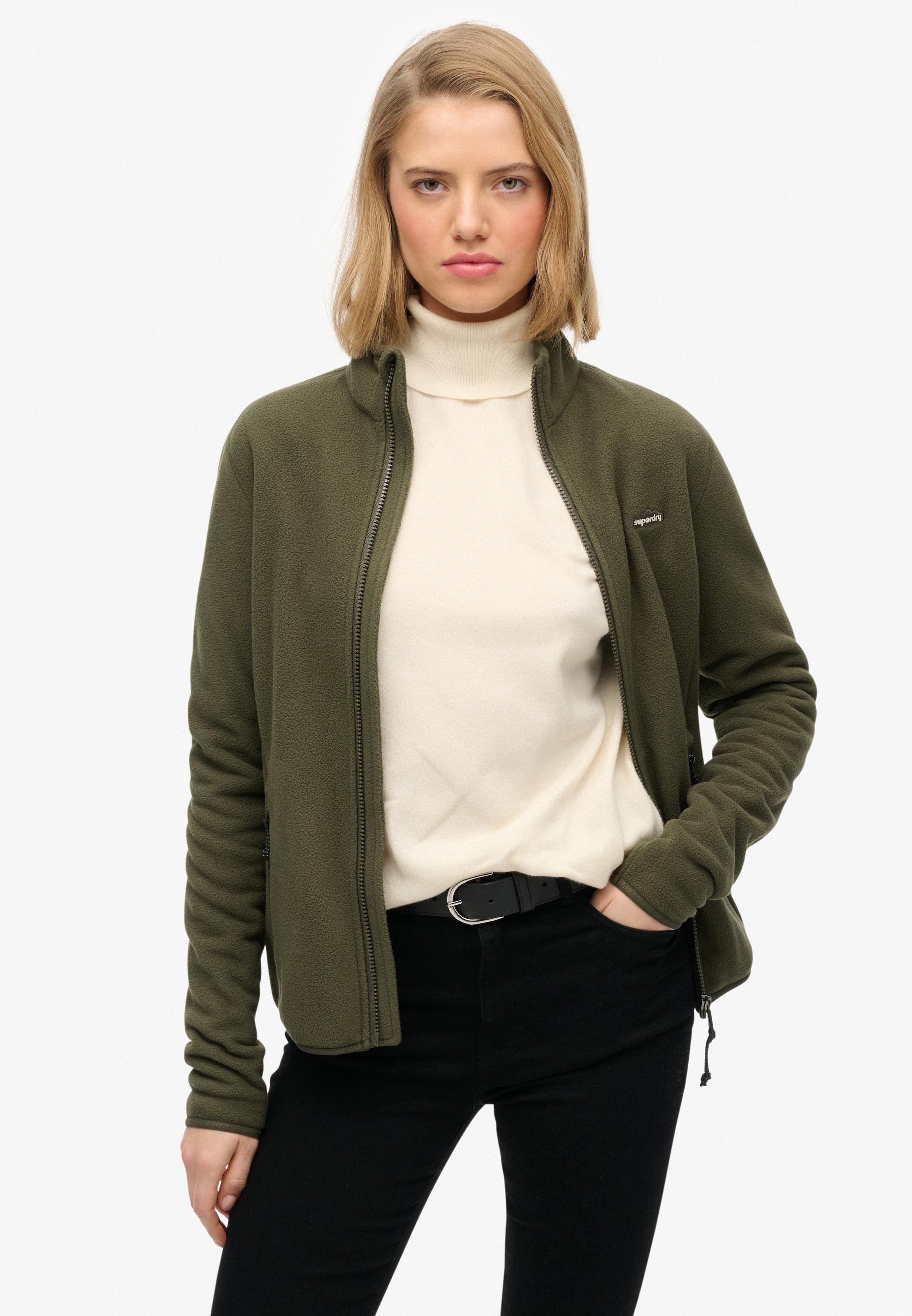 Superdry Fleecejacke »POLAR FLEECE FULL ZIP« ohne Kapuze