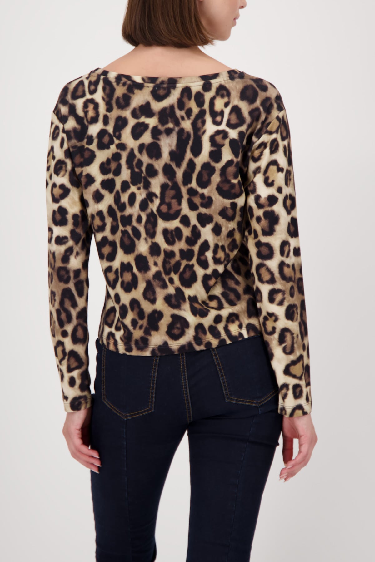 Monari Langarmshirt »Shirt Leodruck Allover«, Regular fit mit U-Boot-Ausschnitt
