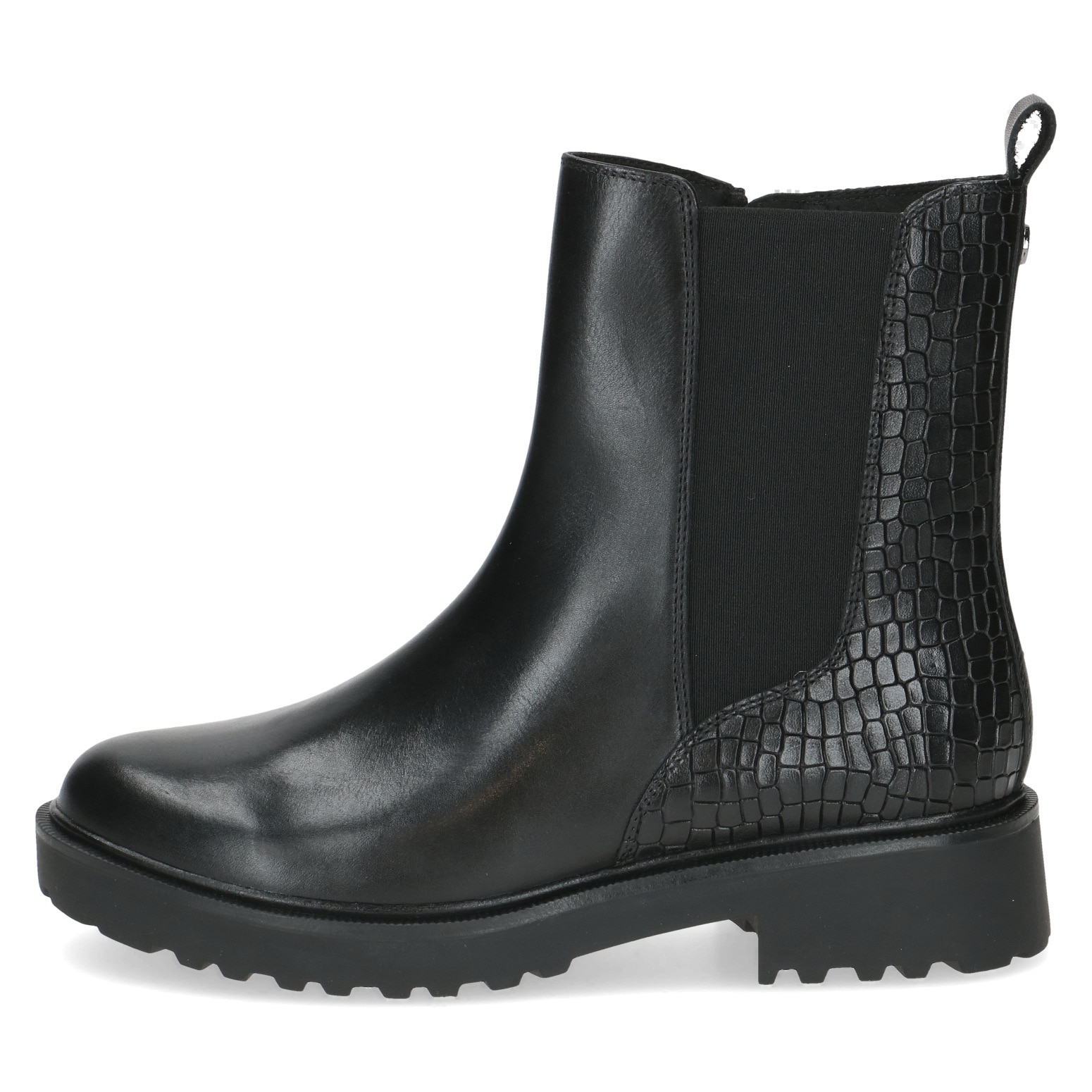 Caprice Chelseaboots  , Blockabsatz, Stiefelette mit Reptilienprägung