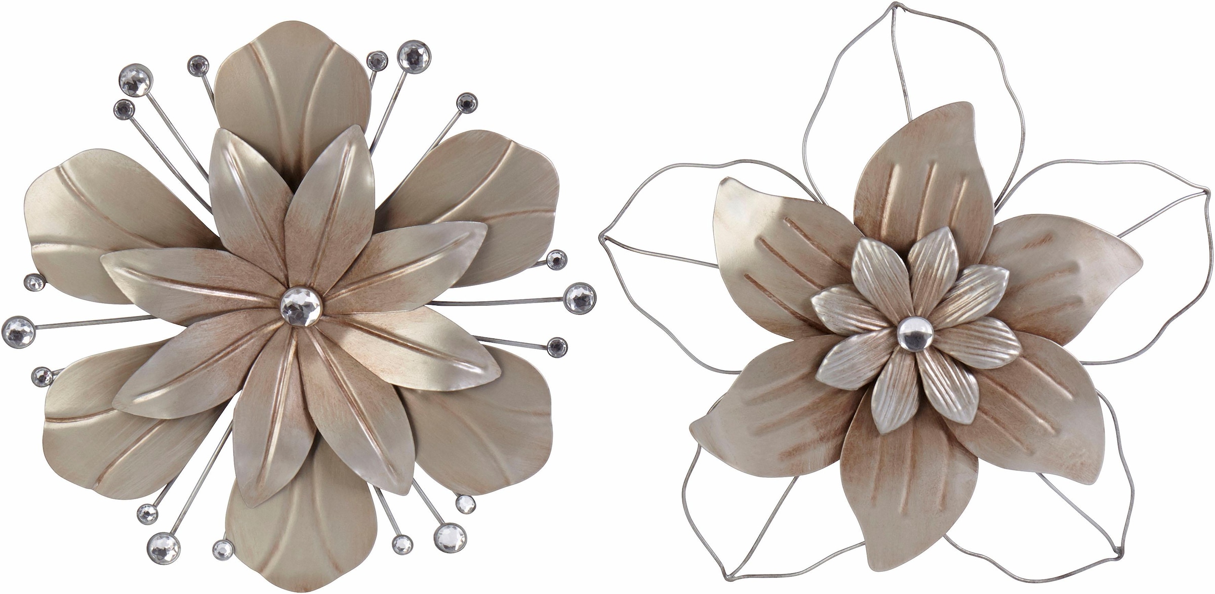Home affaire Wanddekoobjekt »Blume«, Wanddeko, aus Verzierung Perlmutt Metall, kaufen mit