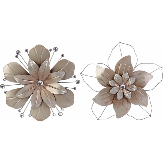 Home affaire Wanddekoobjekt »Blume«, Wanddeko, aus Metall, mit Perlmutt  Verzierung kaufen