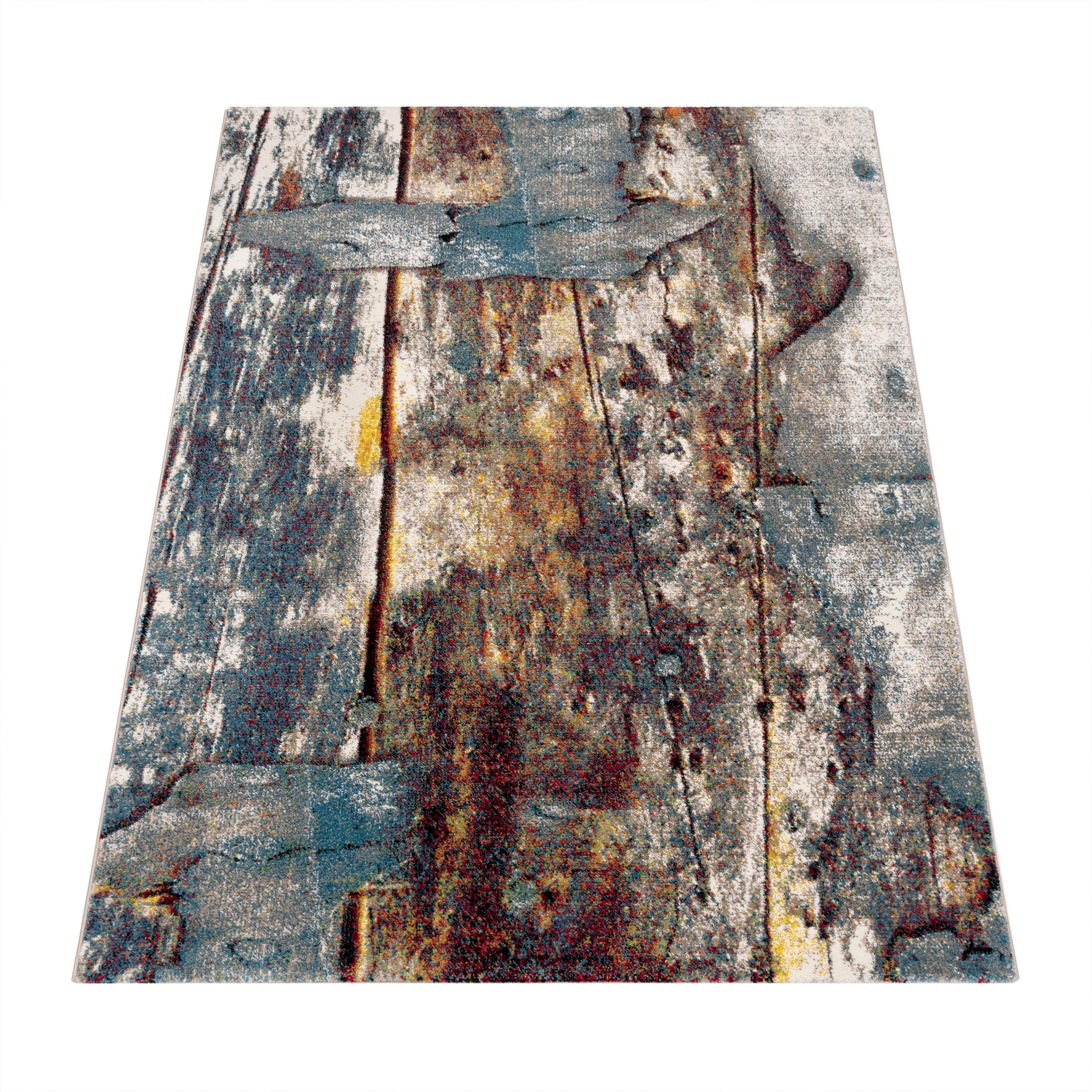Image of Paco Home Teppich "Natura 850" rechteckig 16 mm Höhe Kurzflor mit kunstvollem Holzplatten Design