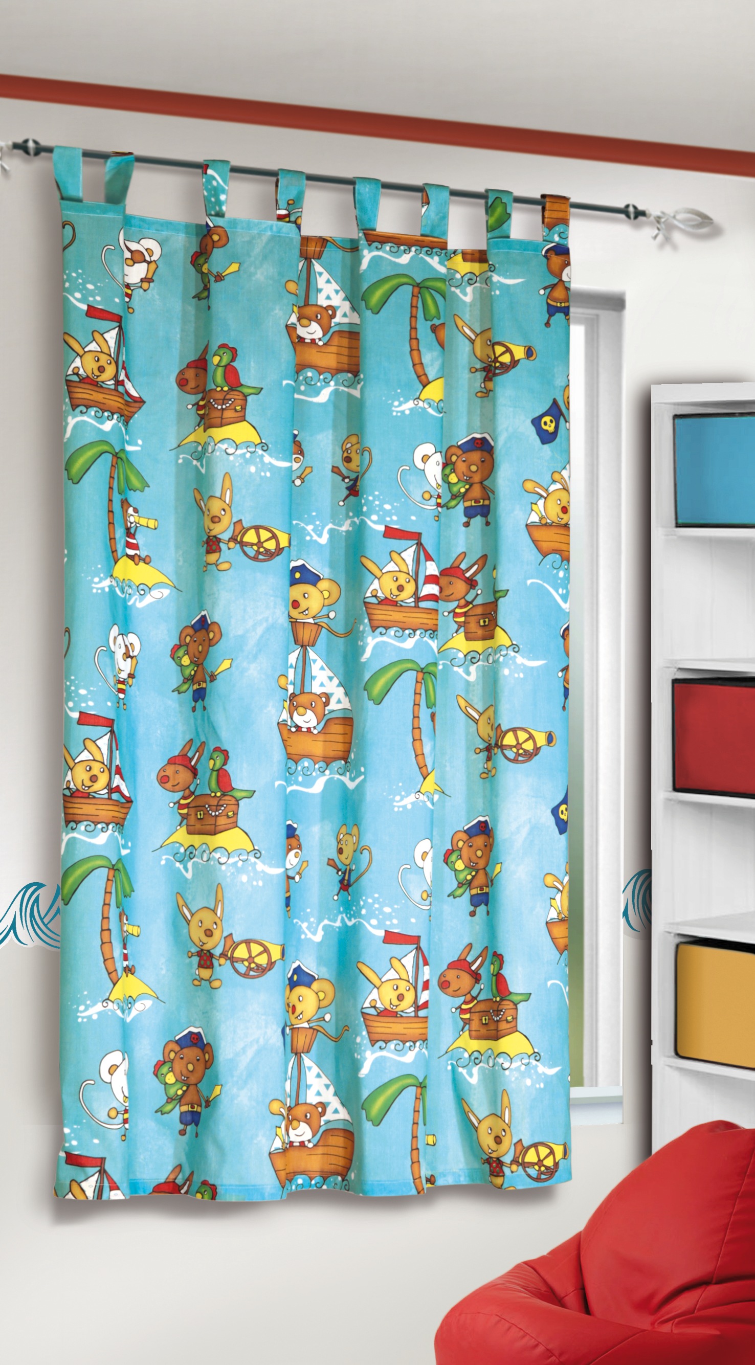 Image of WILLKOMMEN ZUHAUSE by ALBANI GROUP Vorhang »Piraten«, (1 St.), Dekostoff mit 8 Schlaufen bei Ackermann Versand Schweiz