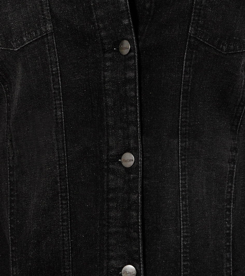 Aniston PLUS Jeansjacke, mit ausgefranstem Saum