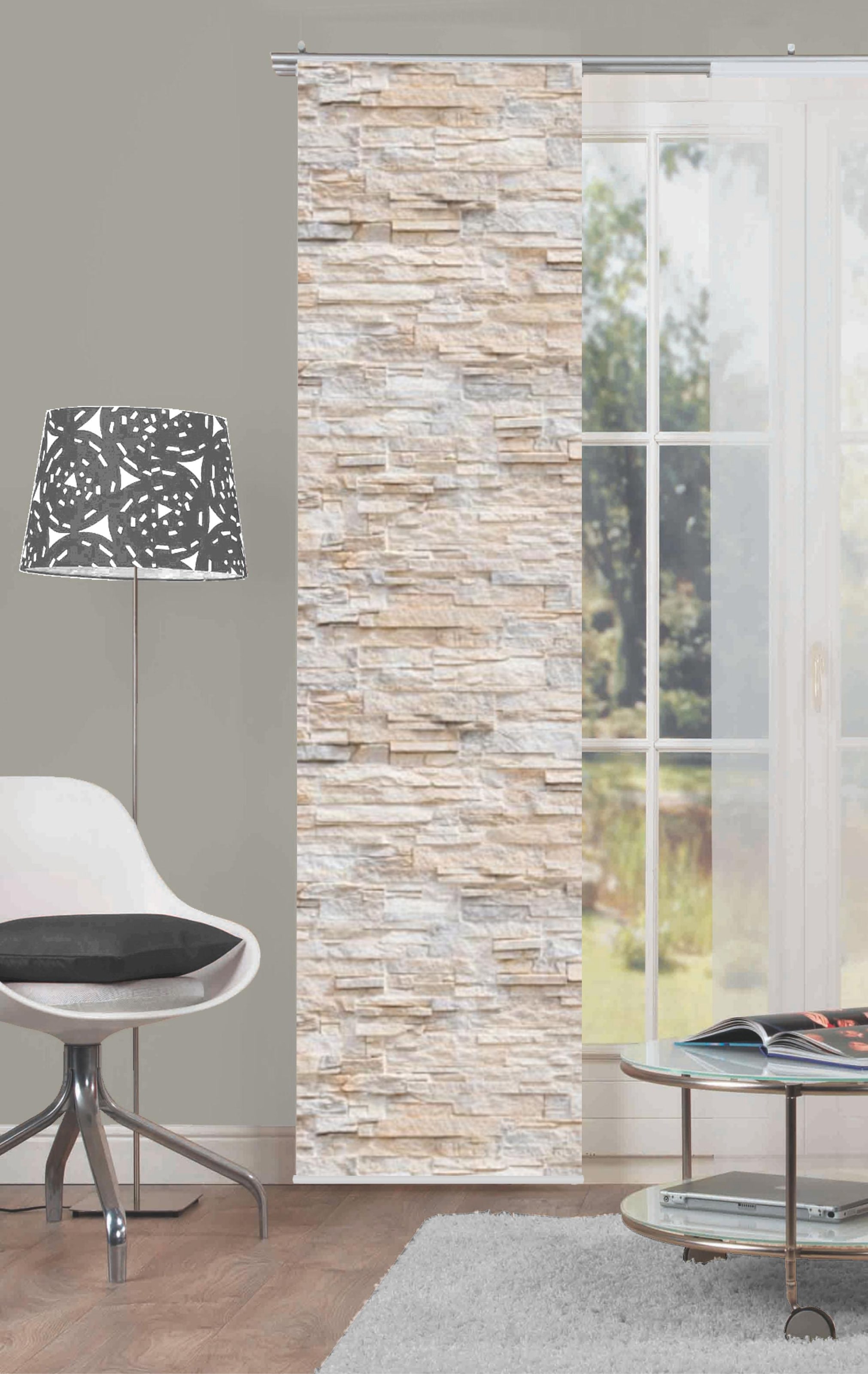 HOME WOHNIDEEN Rideau coulissant »WALLI« Support de panneau 1 cuis tlg. HxB: 245x60