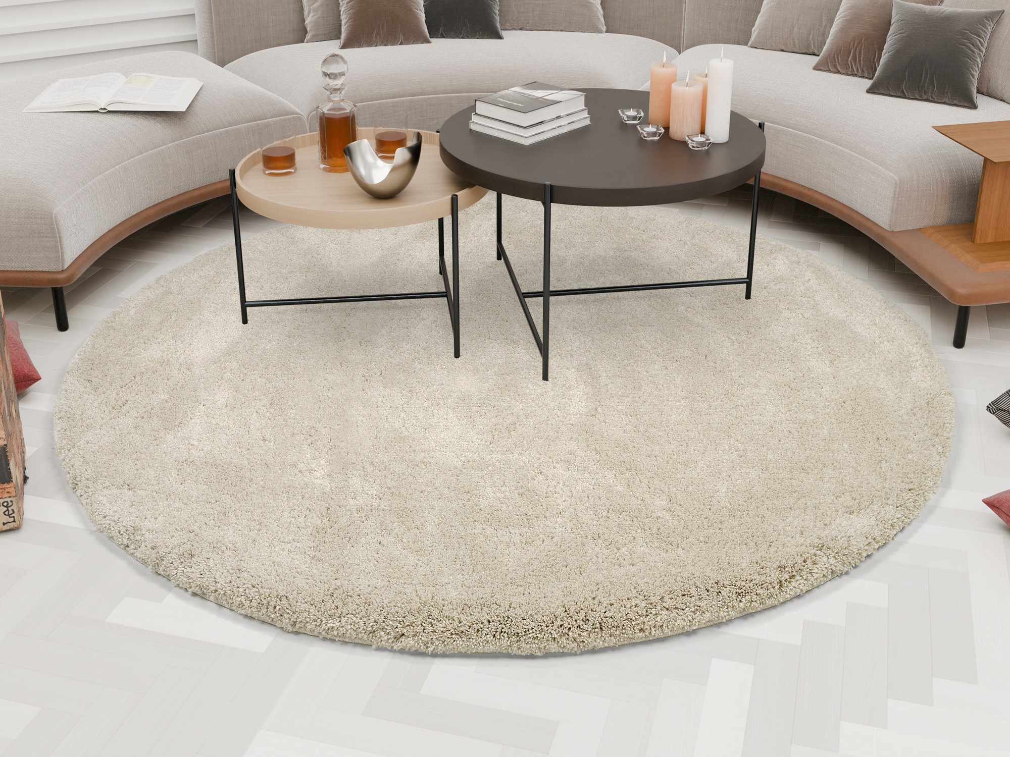 Image of OCI DIE TEPPICHMARKE Hochflor-Teppich "MONTIS" rund 45 mm Höhe uni, Langflor, Shaggy, auch in rund, quadratisch und Läufer erhältlich
