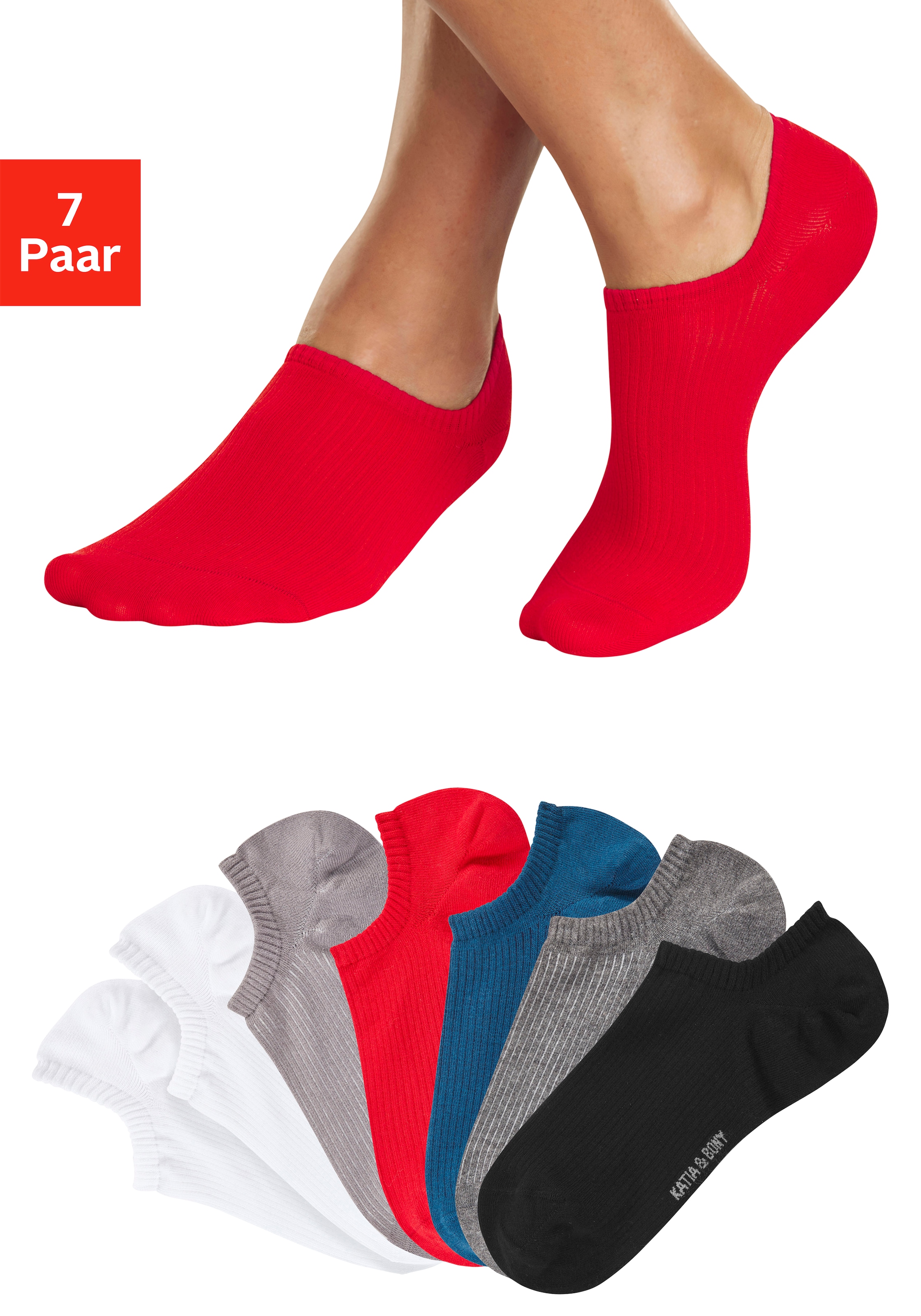 Image of H.I.S Sneakersocken Packung, 7 Paar tlg. invisible und gerippt
