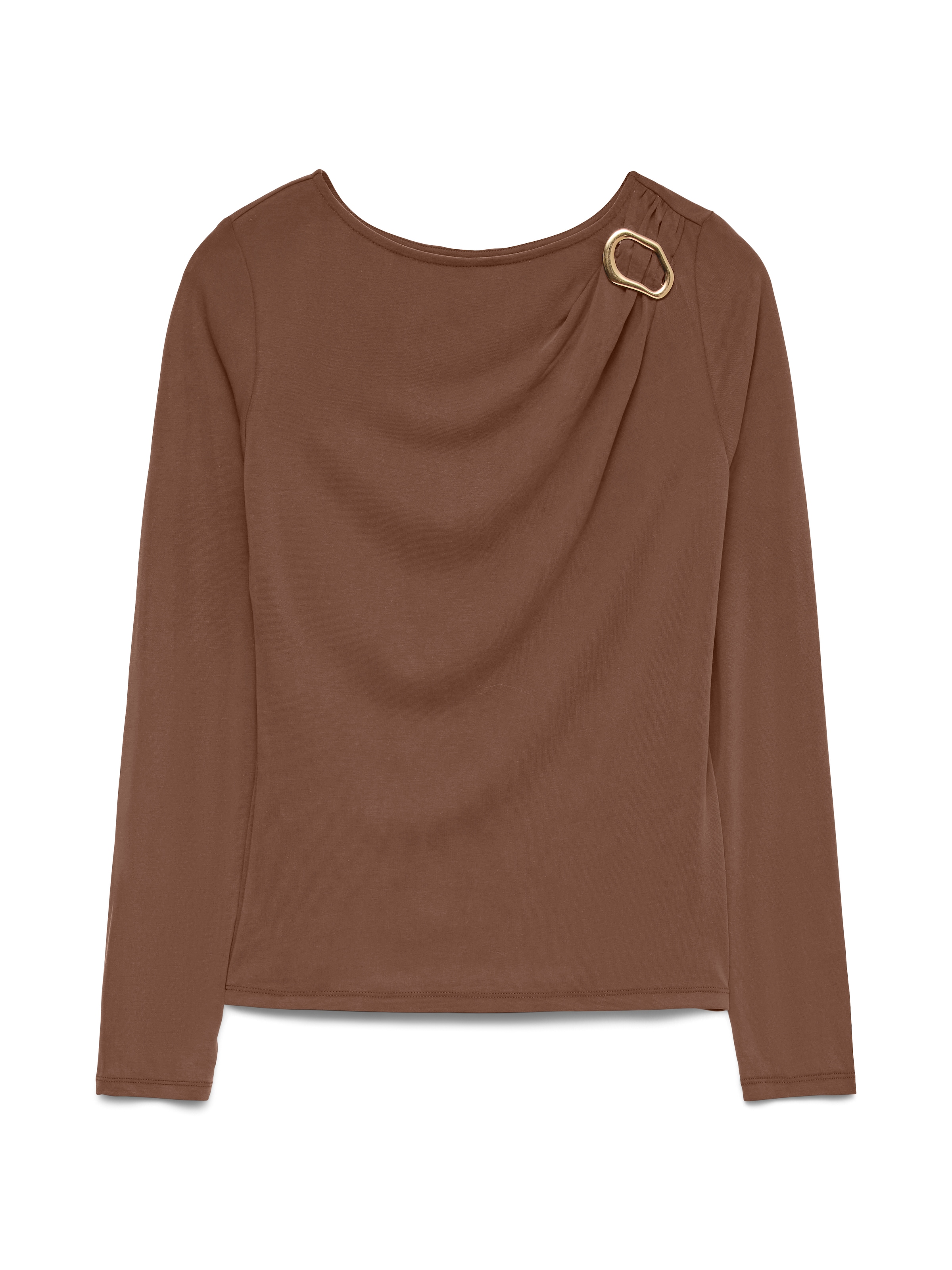 Image of Vero Moda Langarmshirt "VMBRIELLE LS BOATNECK TOP JRS" Materialmix, regular fit