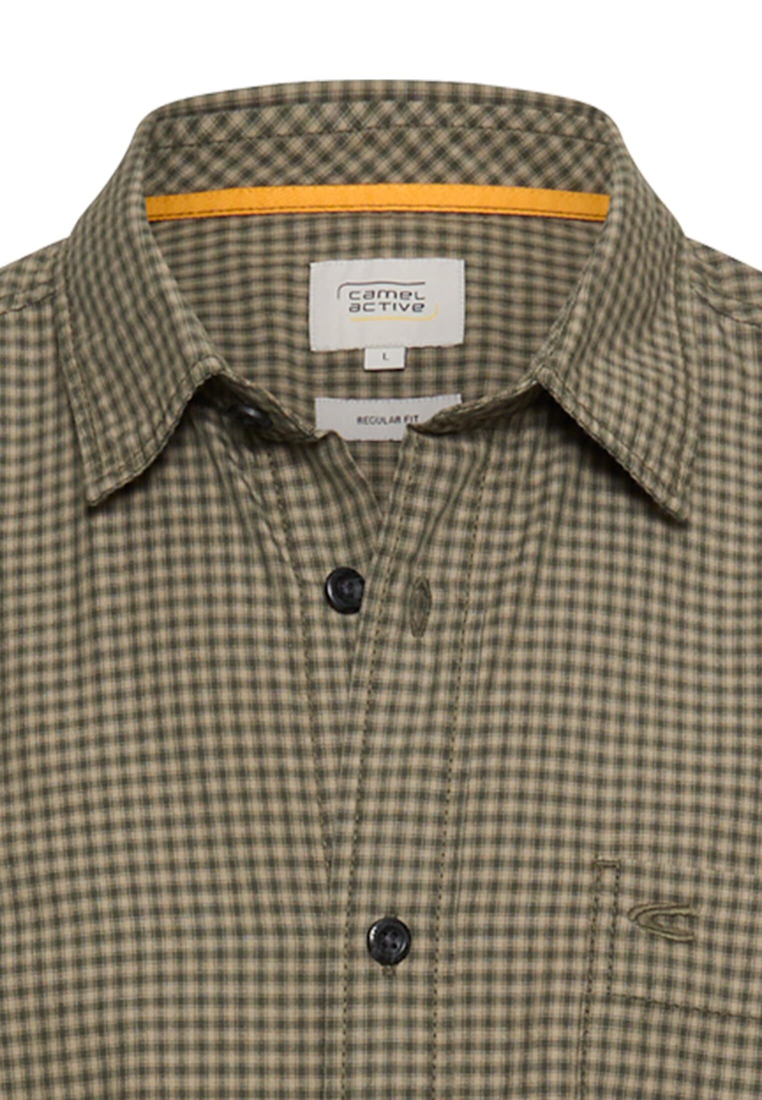 camel active Karohemd Langarm mit Hemdkragen und Knopfleiste