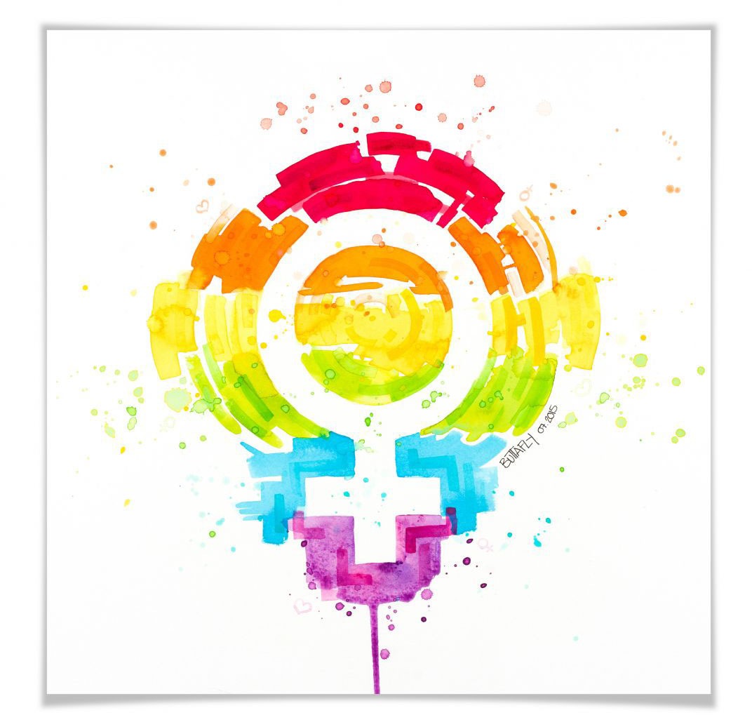 Image of Wall-Art Poster »Social Movement Female«, Schriftzug, (1 St.), Poster, Wandbild, Bild, Wandposter bei Ackermann Versand Schweiz