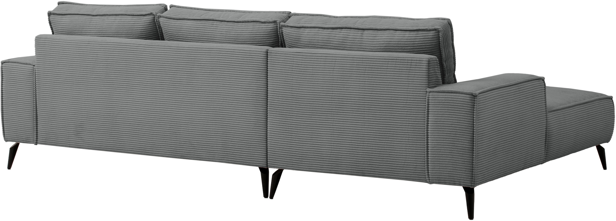 andas Ecksofa »TVINNU, L-Form in Cord, Sofa«, wahlweise Recamiere rechts/links, schwarze Füsse, bequemer Sitzkomfort