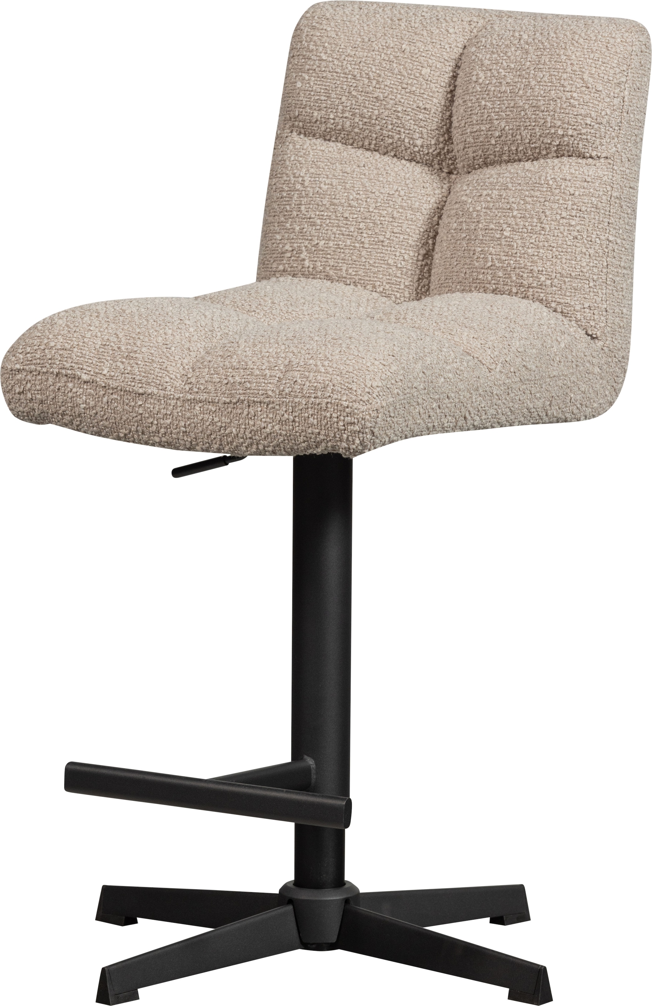 WOOOD Barhocker »Vinny mit Bouclé-Bezug höhenverstellbar, B 44 x T 58 x H 114 cm« Set, 2 Stk. tlg. Sitzhöhe von 60 bis 80 cm, Tragkraft 100 kg, Drehmechanismus