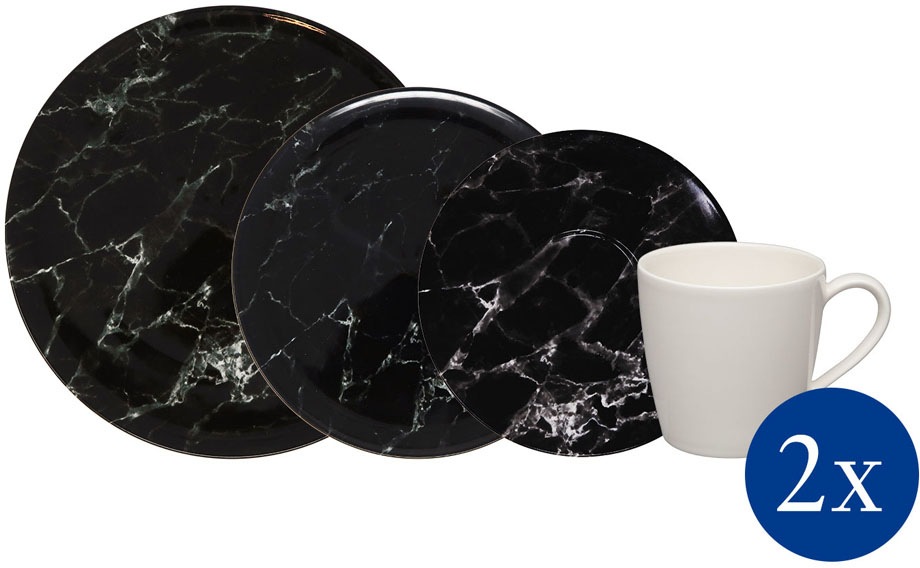 Image of like. by Villeroy & Boch Kombiservice »Marmory Black«, (Set, 8 tlg.), Schwarz/Weiss bei Ackermann Versand Schweiz