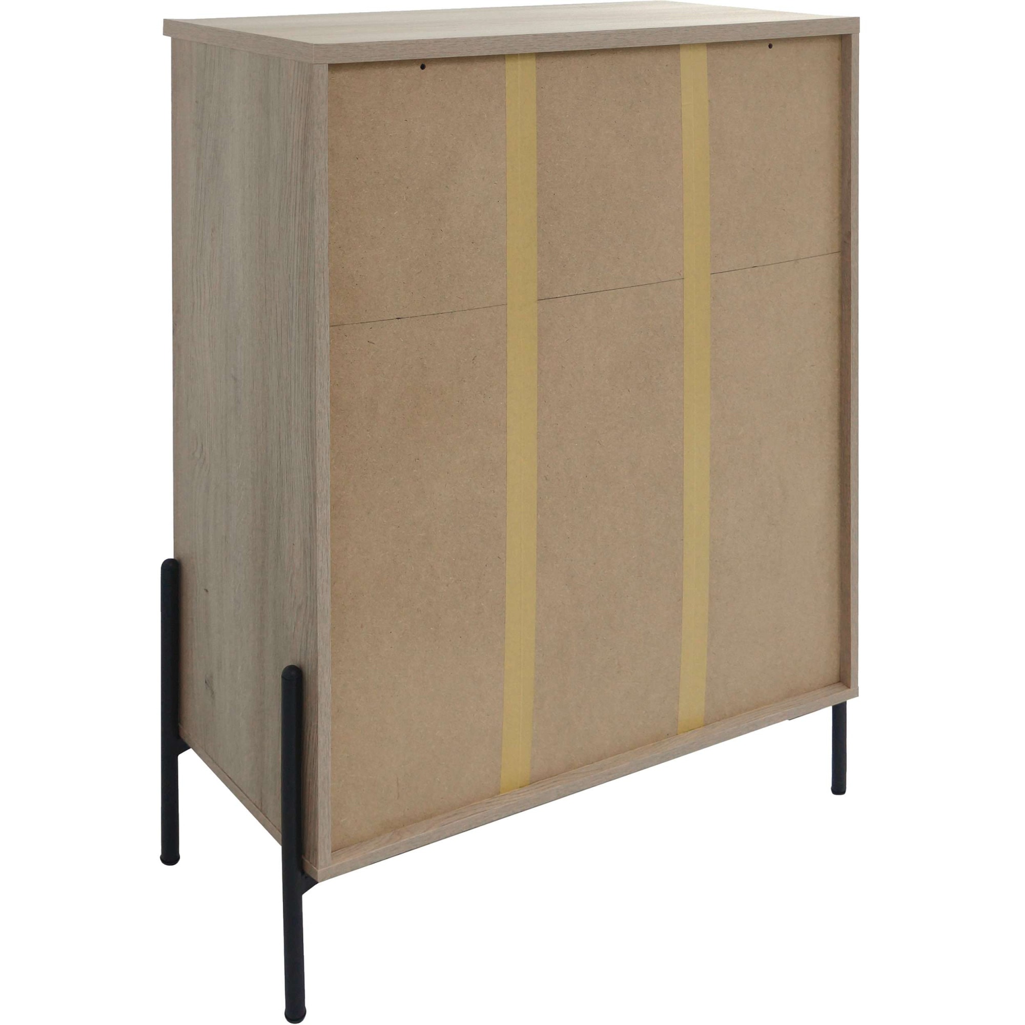 Leonique Buffet haut »Eadwine« Kommode, Midischrank, Push-to-open, Türen mit Fischgräten Muster