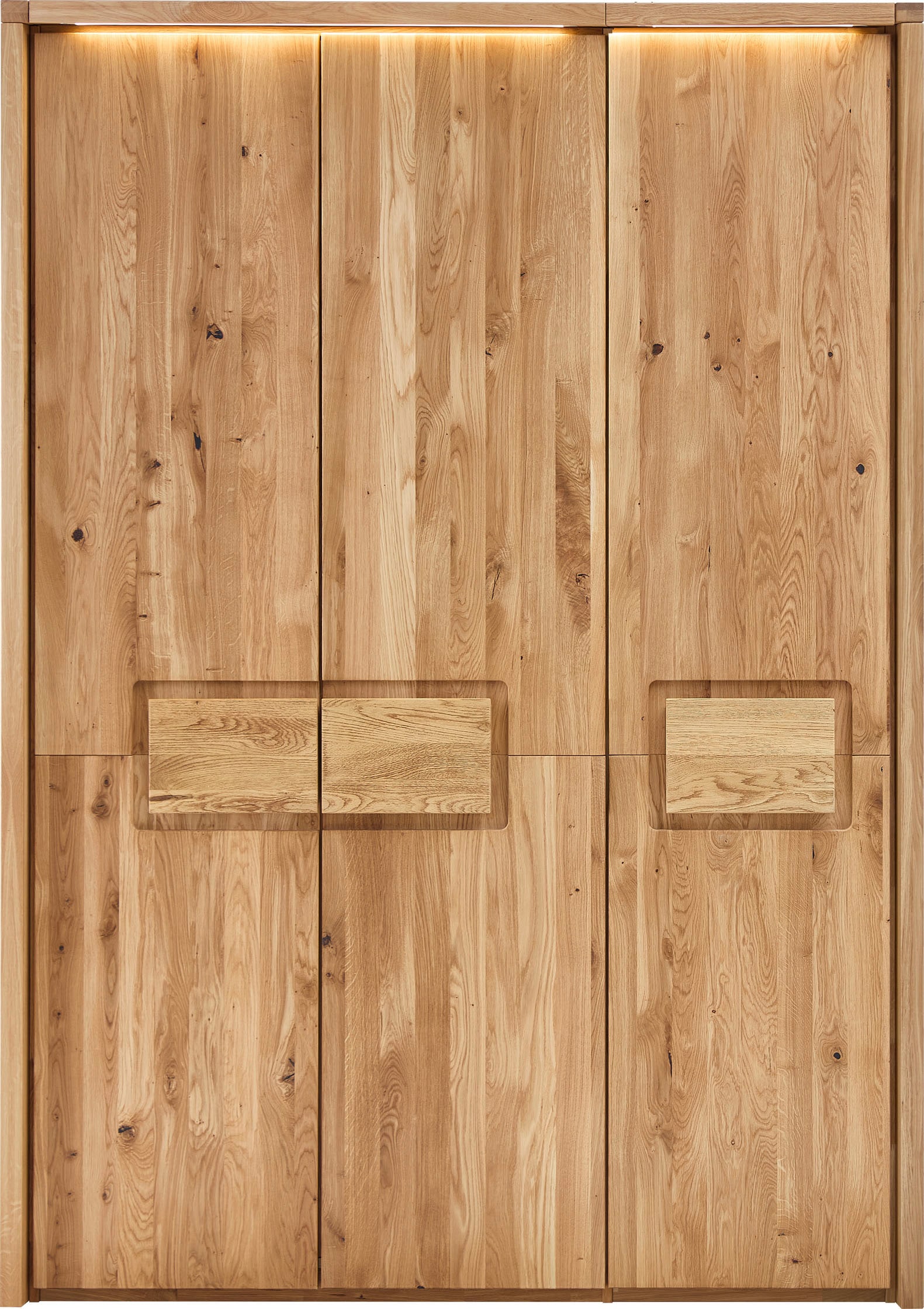 Home affaire Armoires à vêtements »Ambroise, aus Wildeiche, inkl. Passepartout« Massivholz-Kleiderschrank, im 50 cm Raster planbar