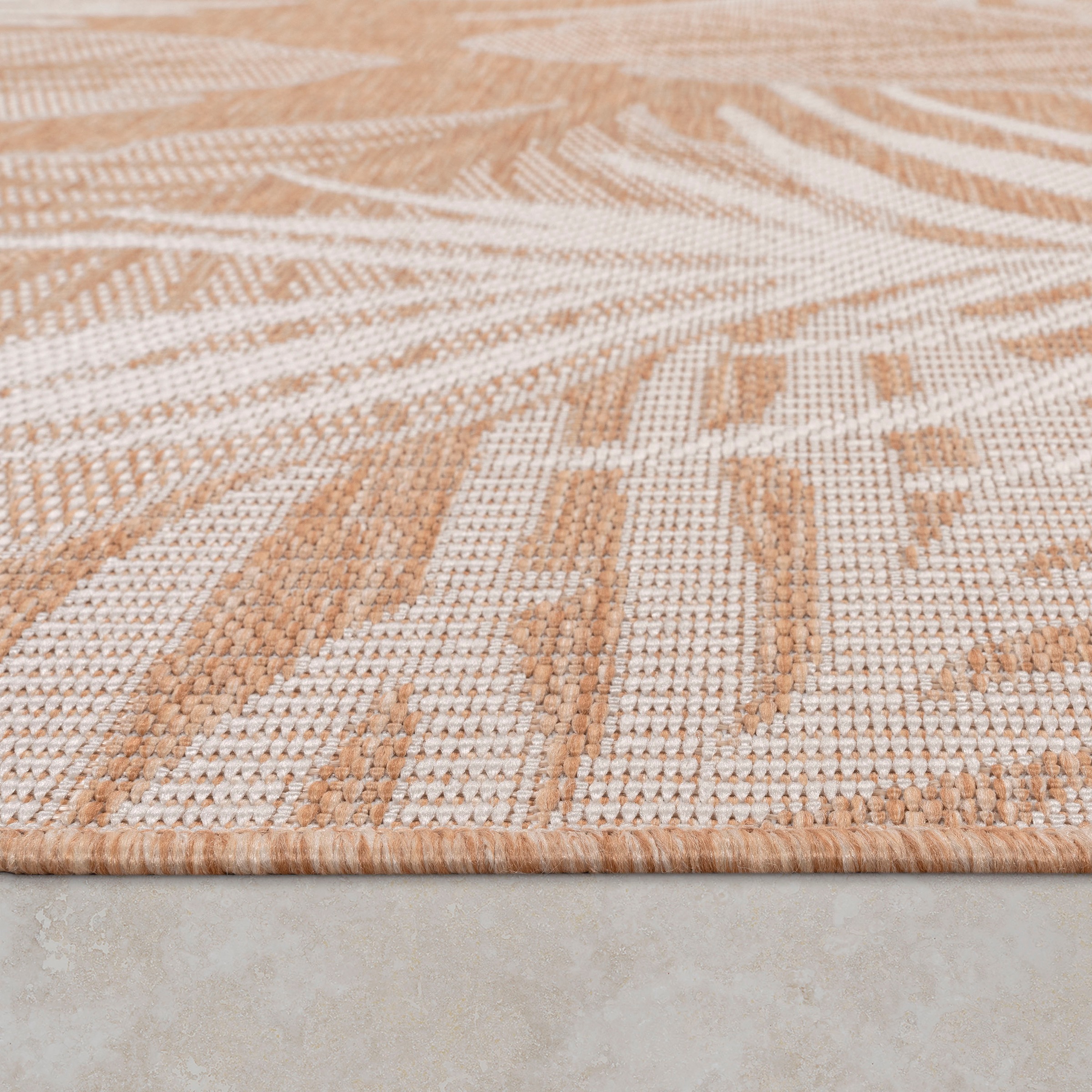 Paco Home Teppich »Illusion 326«, rechteckig, 4 mm Höhe, Flachgewebe, Blätter Motiv, In- und Outdoor geeignet