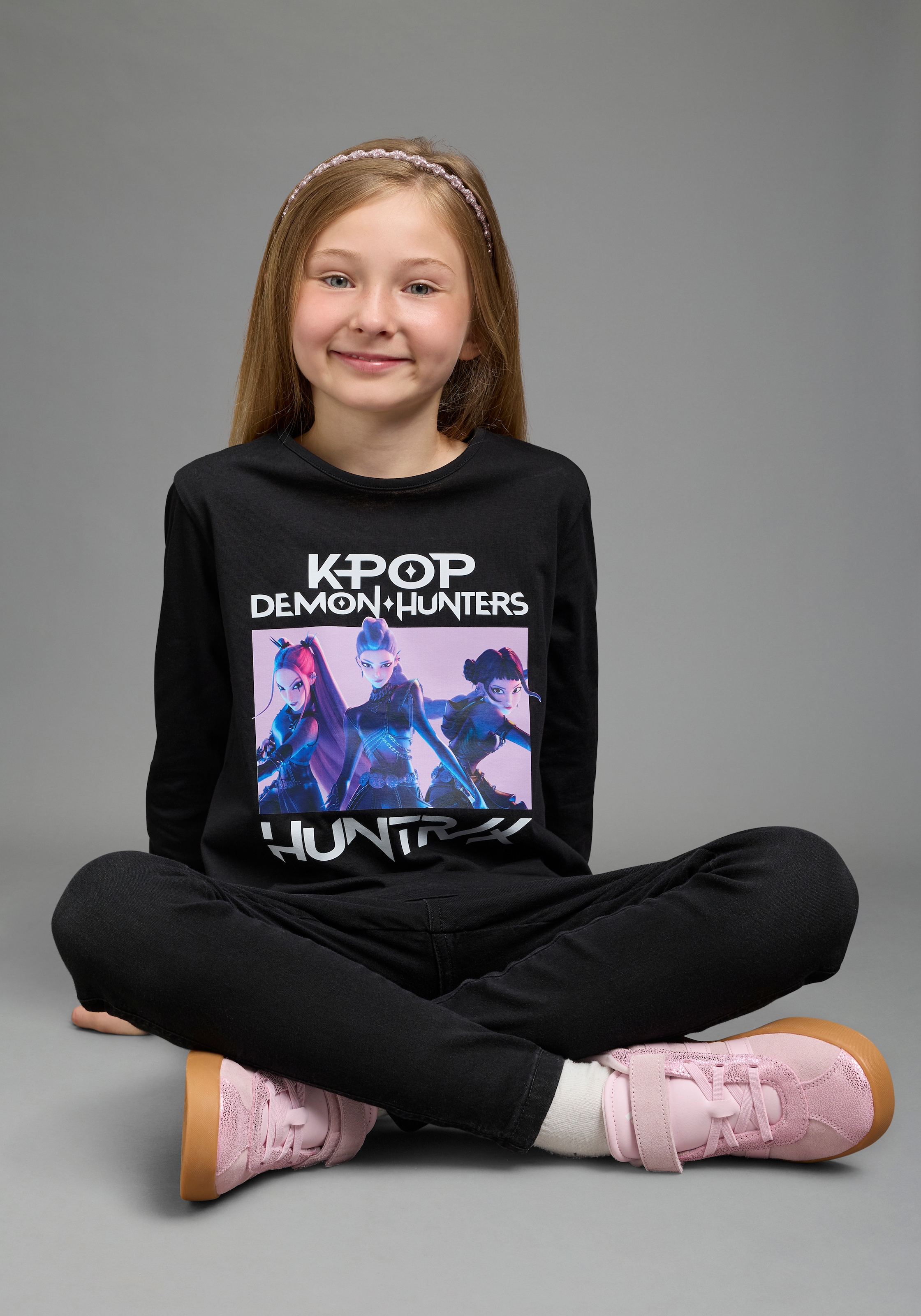 KIDSWORLD Langarmshirt »K-POP DEMON HUNTERS Shirt« K-Pop Shirt, hüftlang, mit Rundhalsausschnitt, Basic Passform