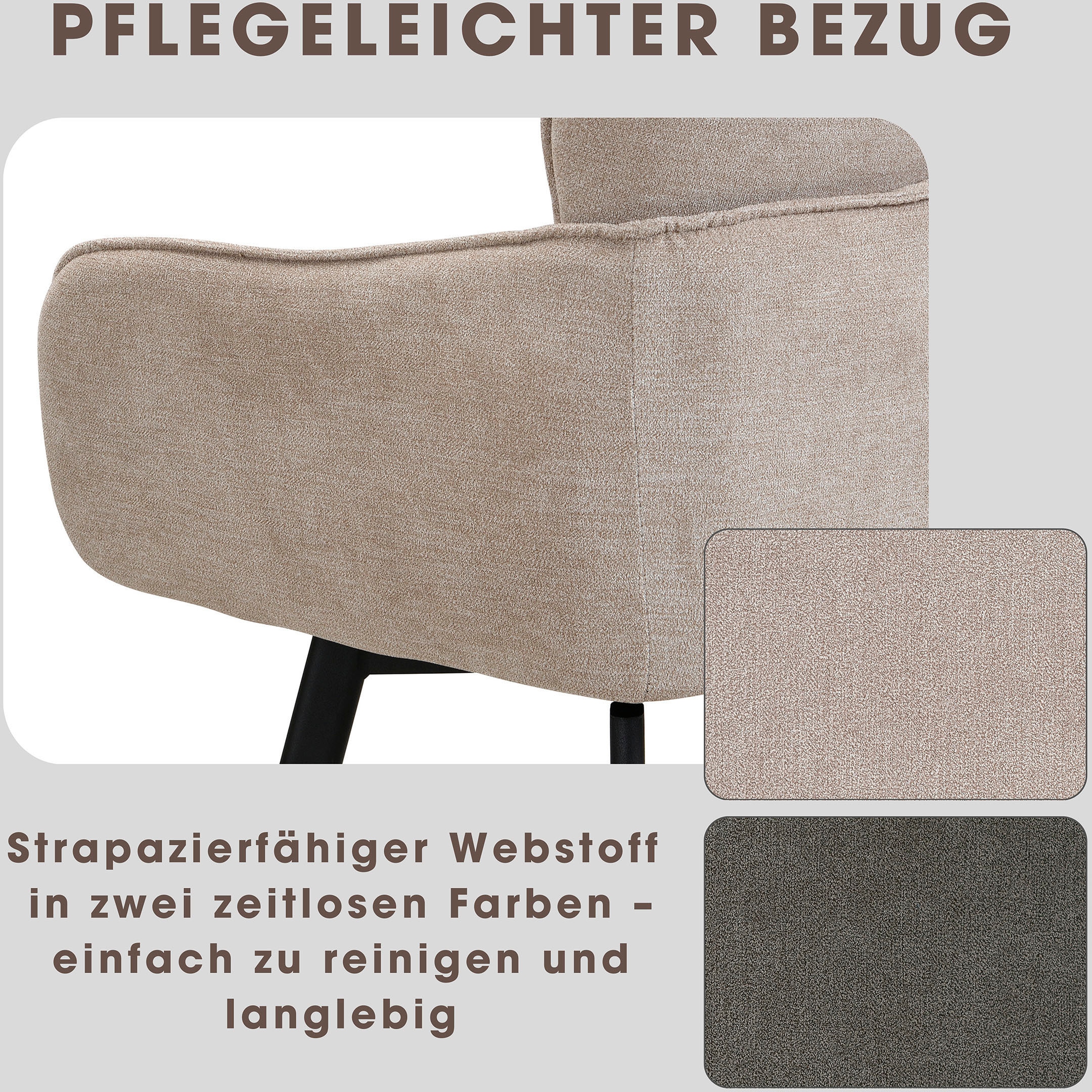 byLIVING Chaise de salle à manger »Rico« (Set) 2 cuis360 Grad drehbar in verschiedenen Farben erhältlich