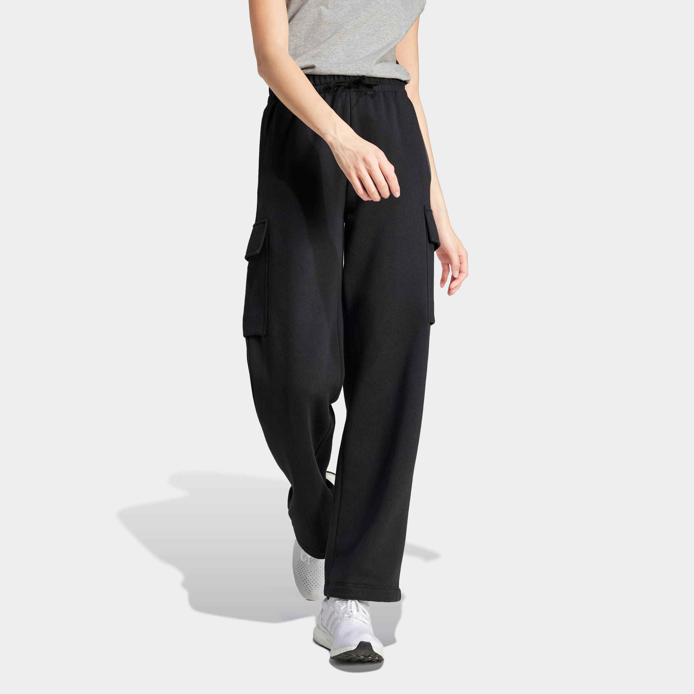 Image of adidas Sportswear Sporthose "ESSENTIALS LINEAR" Cargohose mit flauschiger Innenseite, regulär geschnitten, hoher Bund