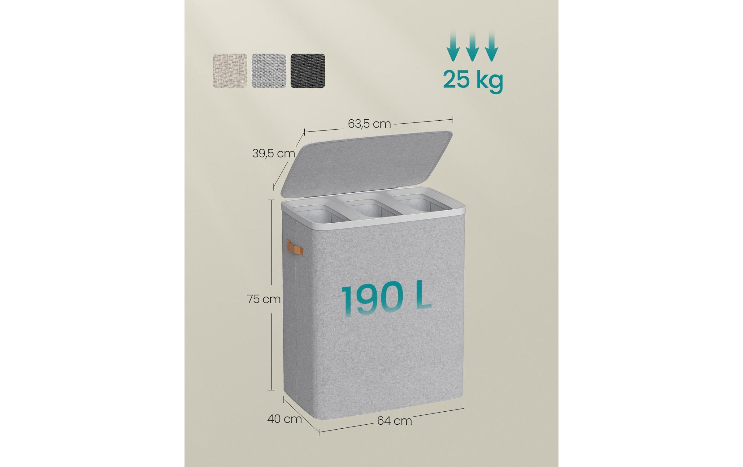 SONGMICS Wäschekorb »Laundry Basket 190 l«
