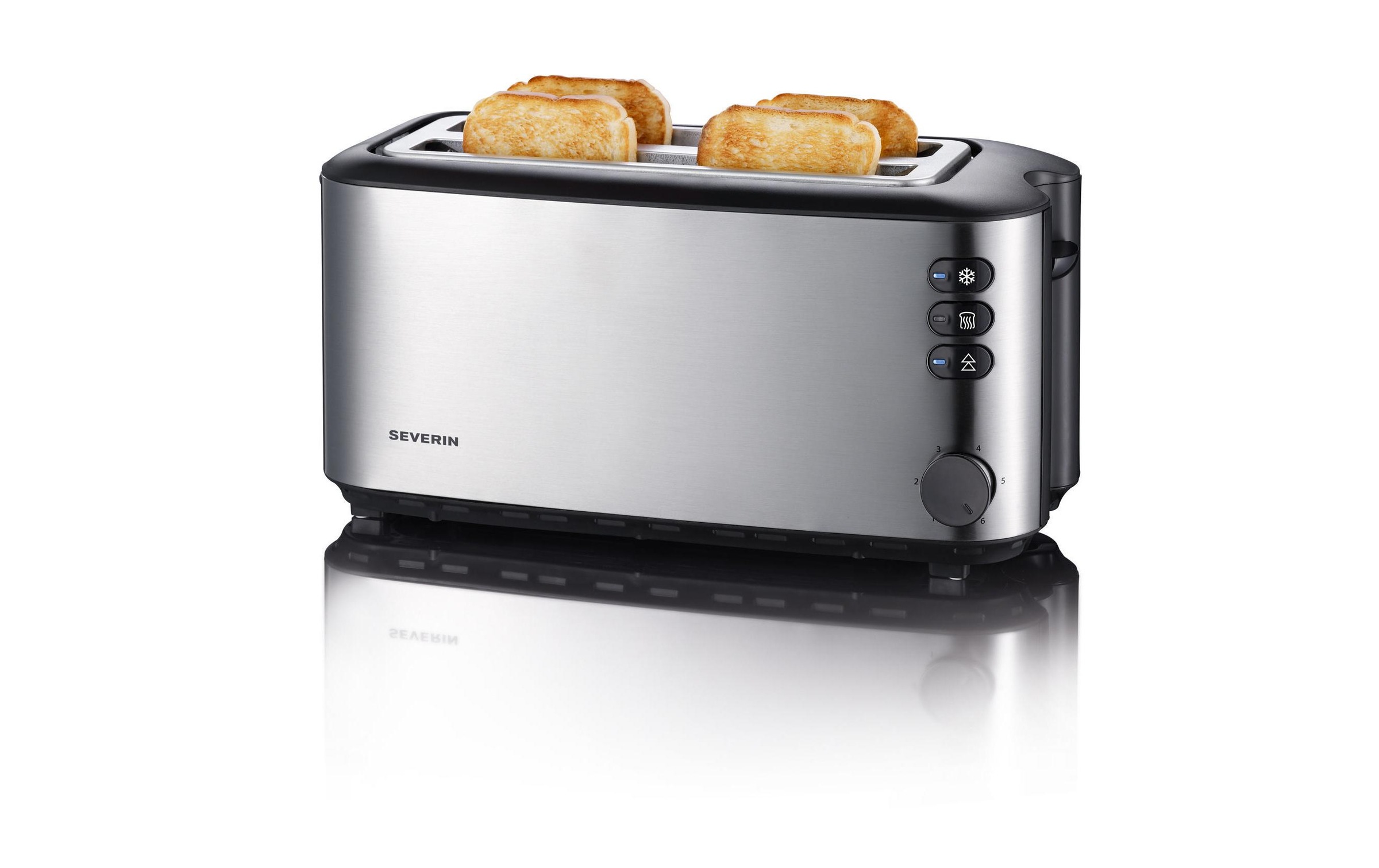 Severin Toaster »Automatik-Langschlitz 2509«, 2 lange Schlitze, für 4 Scheiben, 1400 W, Lieferung mit passendem CH-Fixadapter