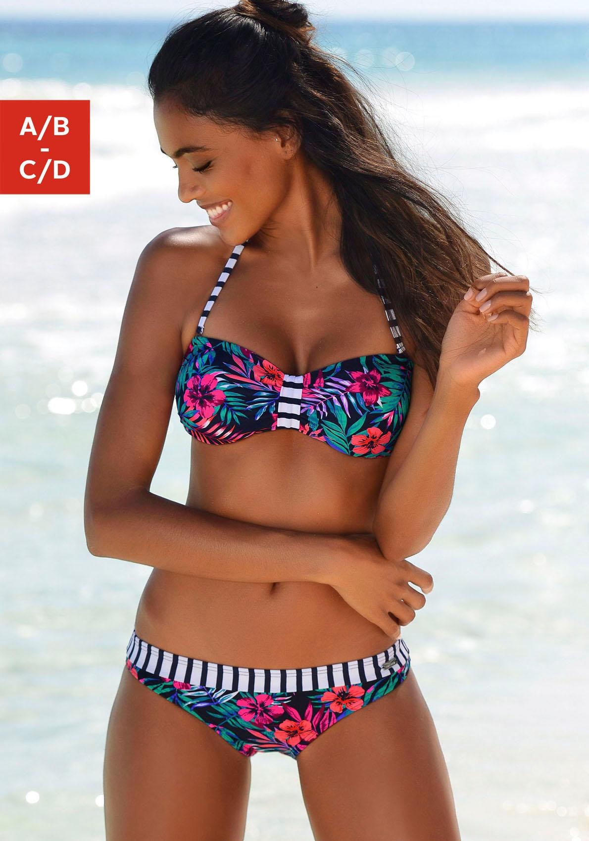 Venice Beach Bandeau-Bikini-Top »Summer«, mit kontrastfarbener Schlaufe