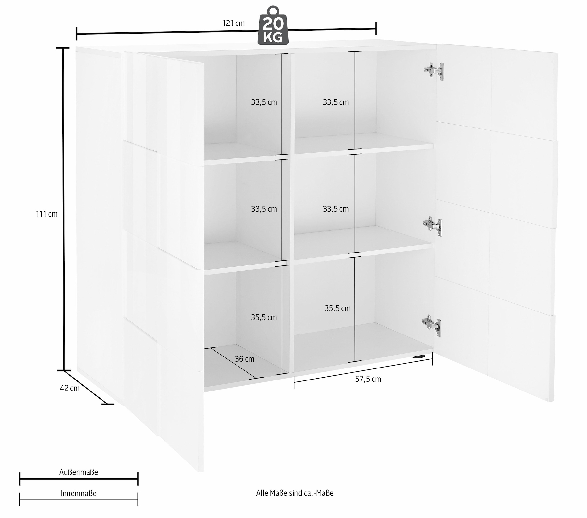 LC Highboard »Dama«, Breite 121 cm jetzt kaufen