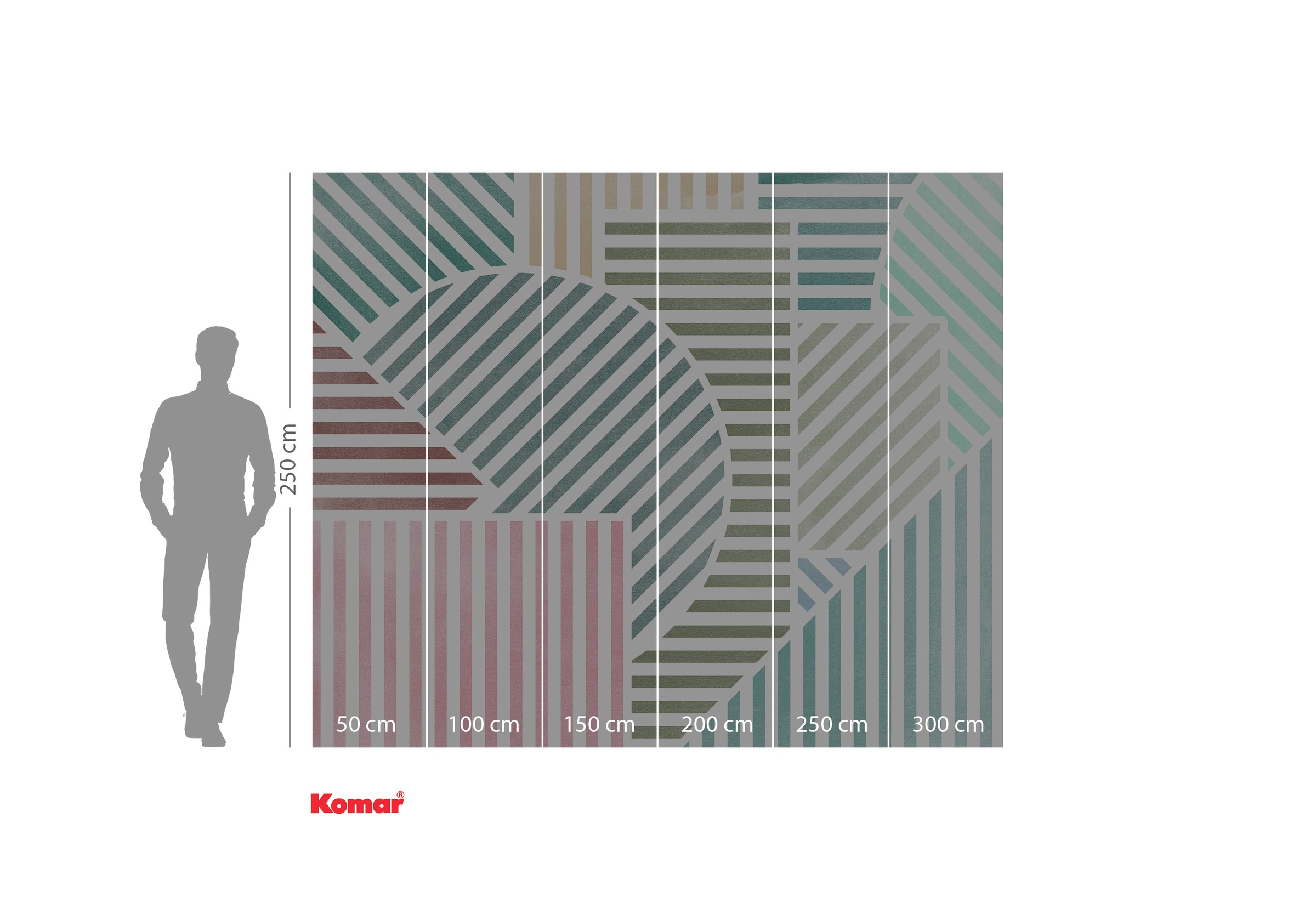 Komar Papier peint photo »Komar Vlies Fototapete - Jeux de Lignes Bonbon - Grösse 300 x 250 cm« imprimé