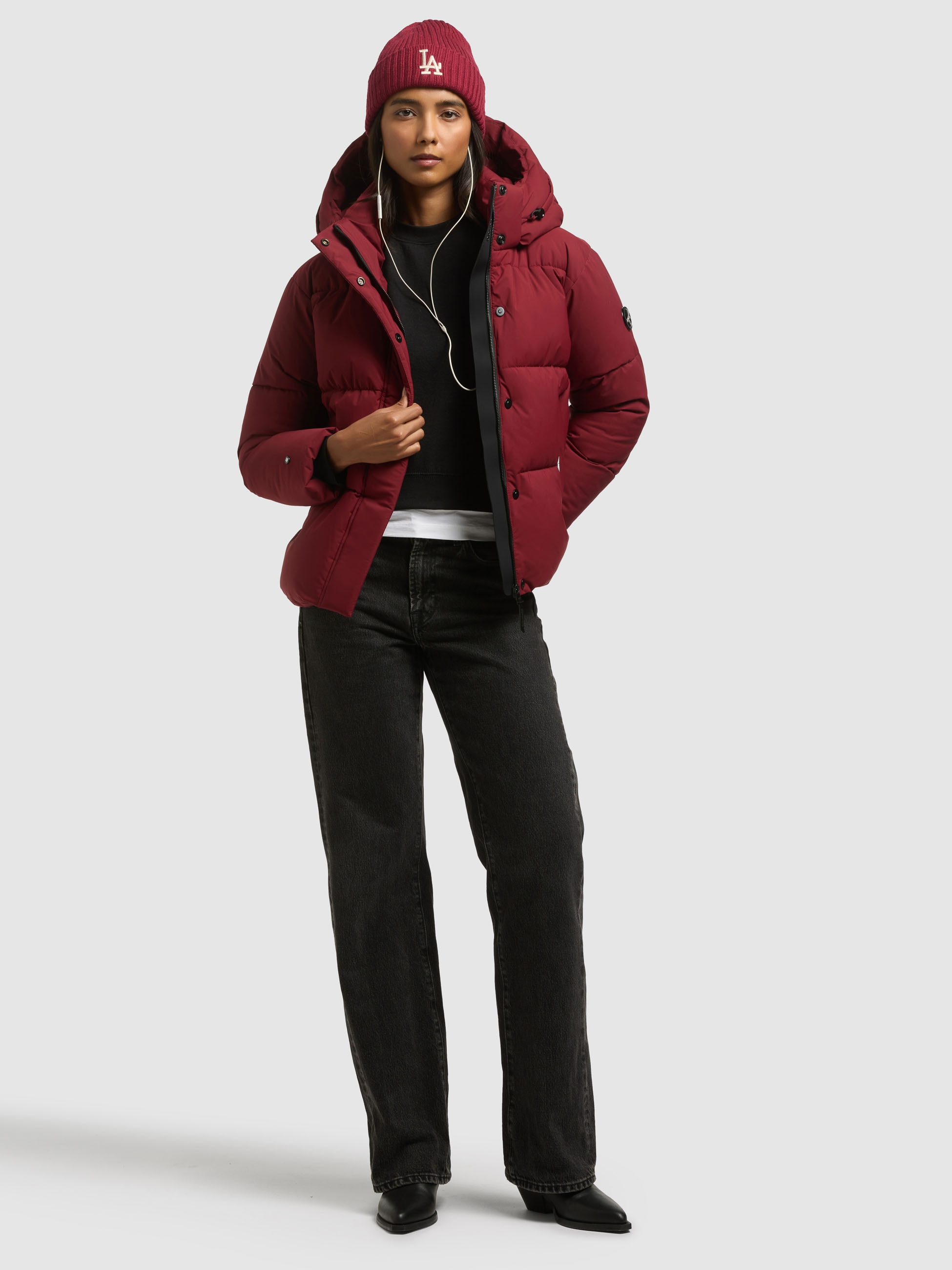 khujo Steppjacke »DEVINA3 MATT« mit Kapuze Taschenbeutel mit Fleece