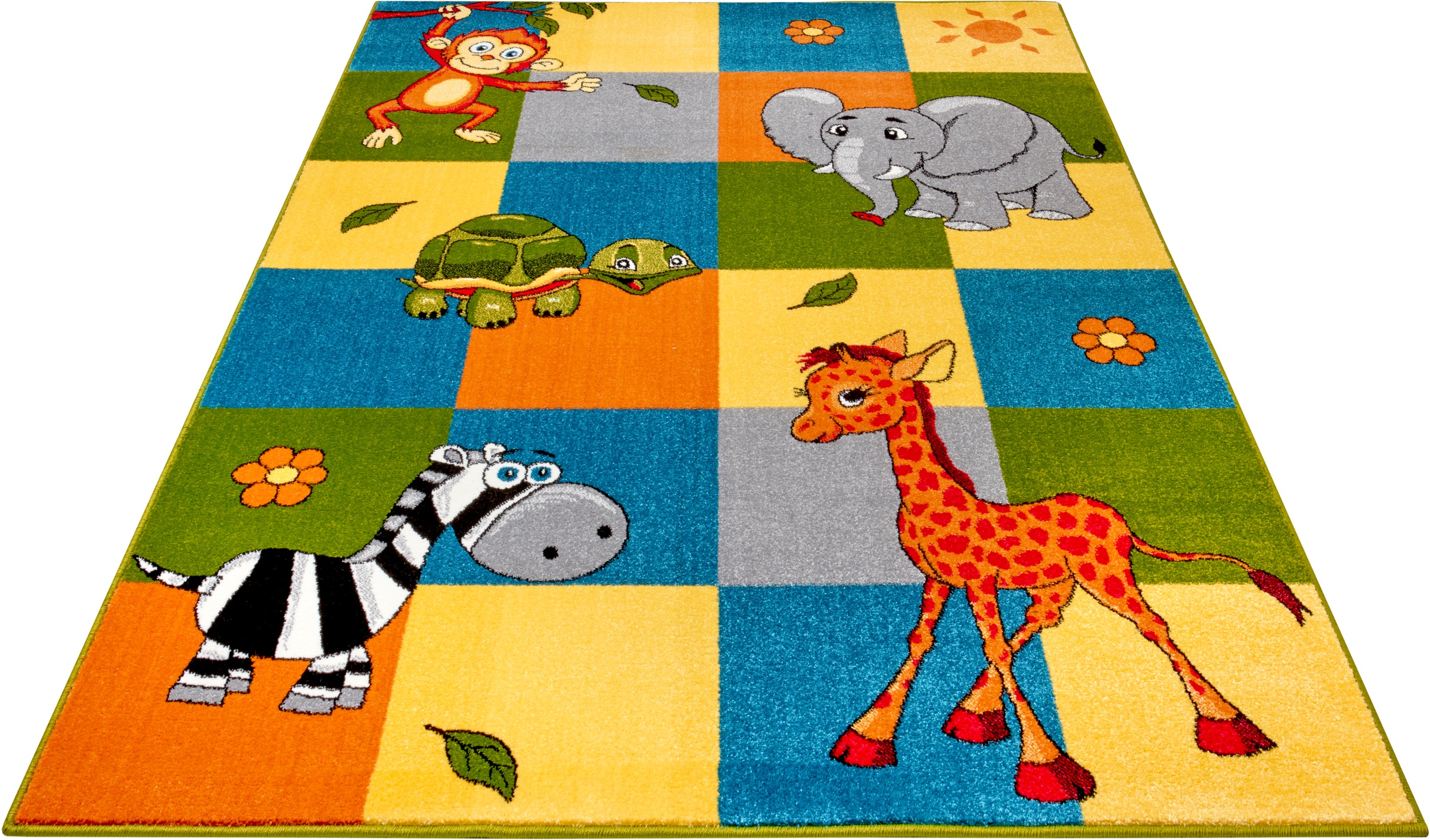 Image of HANSE Home Teppich »Patchwork Zoo«, rechteckig, 9 mm Höhe, Weicher Flor, Farbenfrohes Design, Kinderzimmer, Spielunterlage, Tiere, strapazierfähig, pflegeleicht bei Ackermann Versand Schweiz