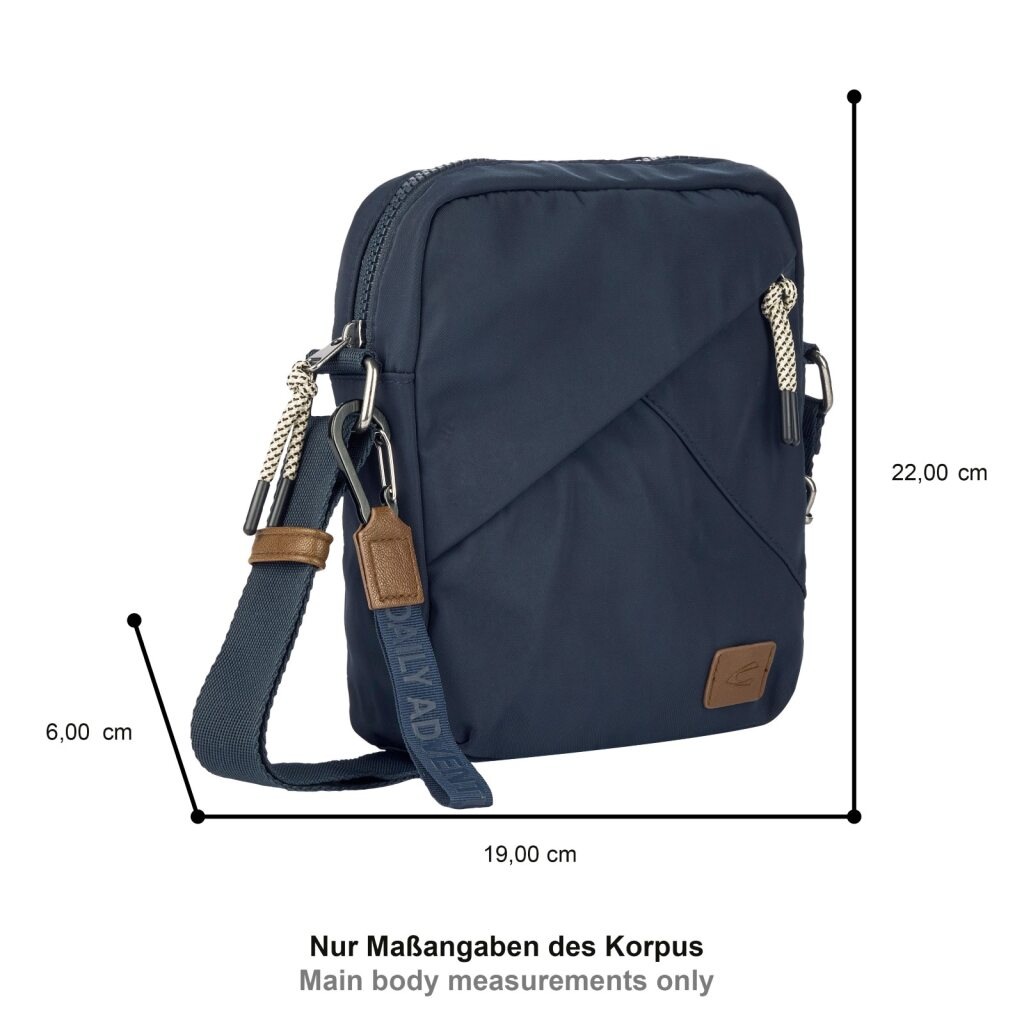 camel active Umhängetasche "Aurum" aus recyceltem Polyester in Nylonstruktur, leicht & mit feinen Details