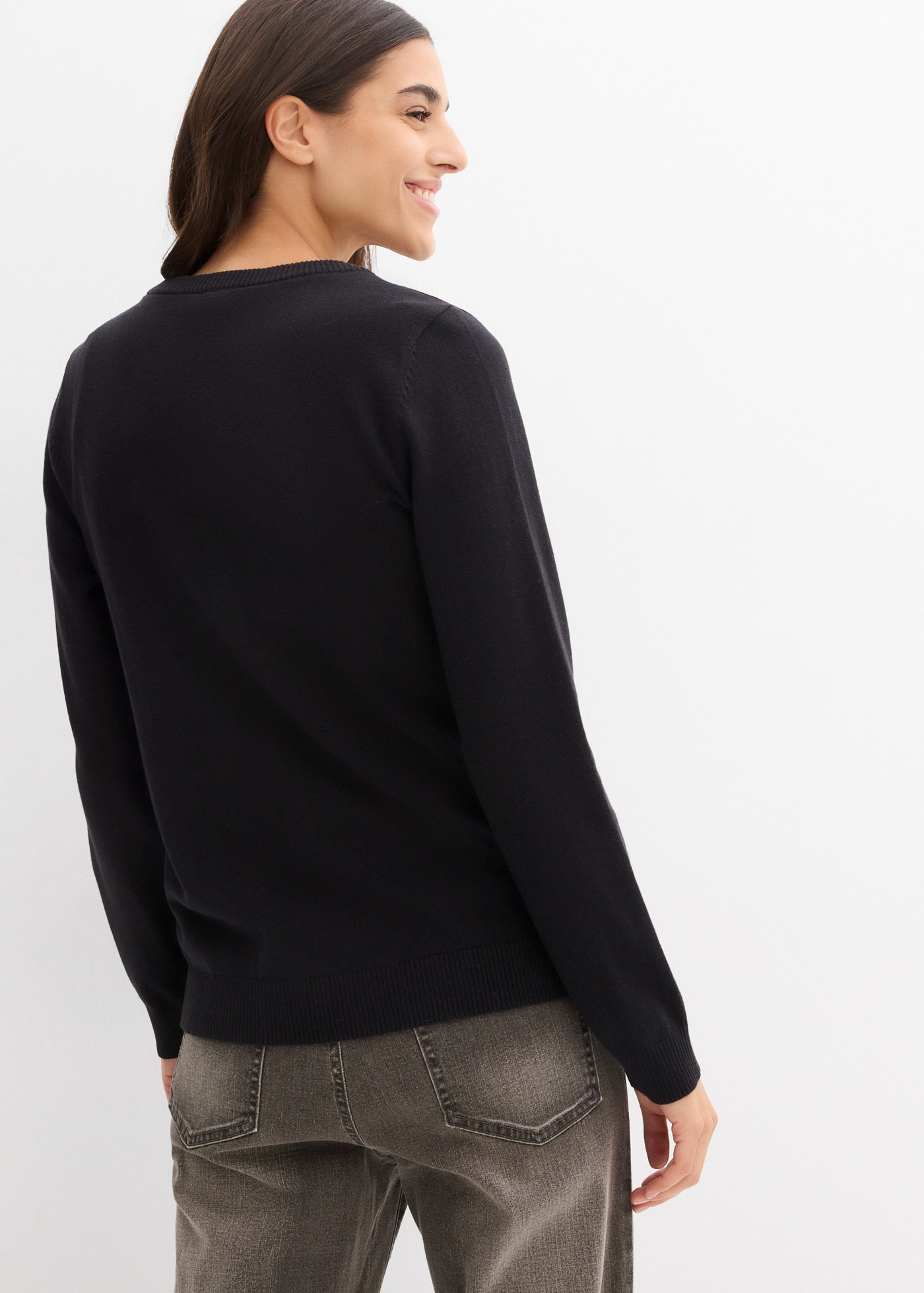 bonprix Veste en tricot lockere Passform, hoher Baumwollanteil, mit Knopfleiste